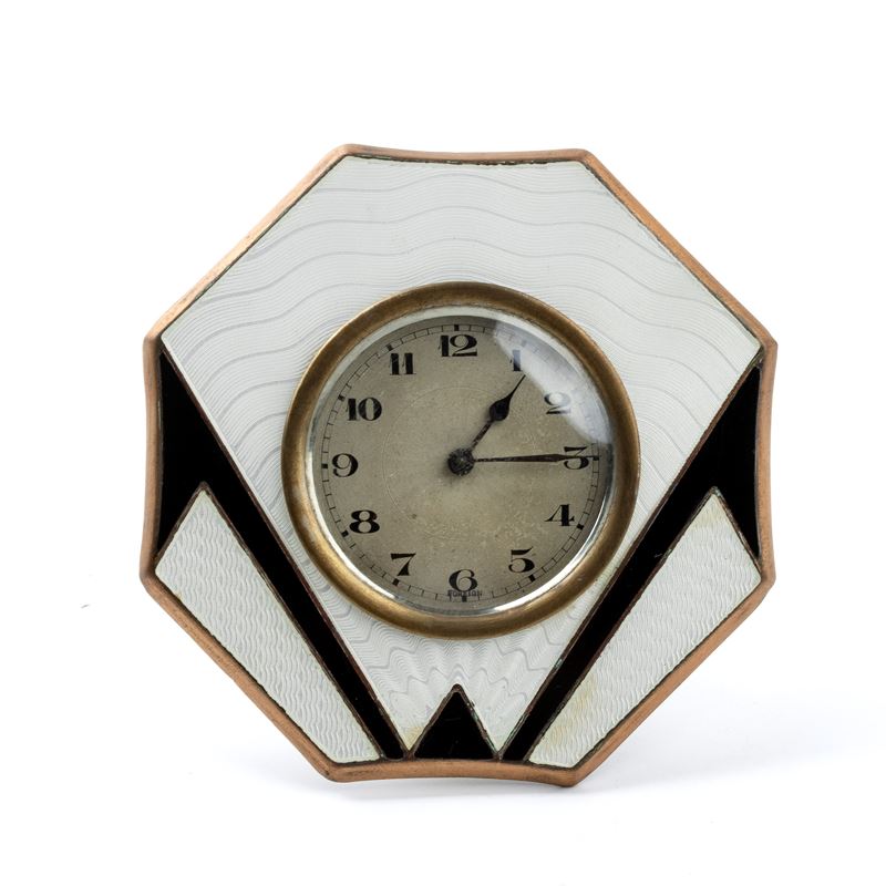 Orologio da Tavolo Art Déco con Smalti