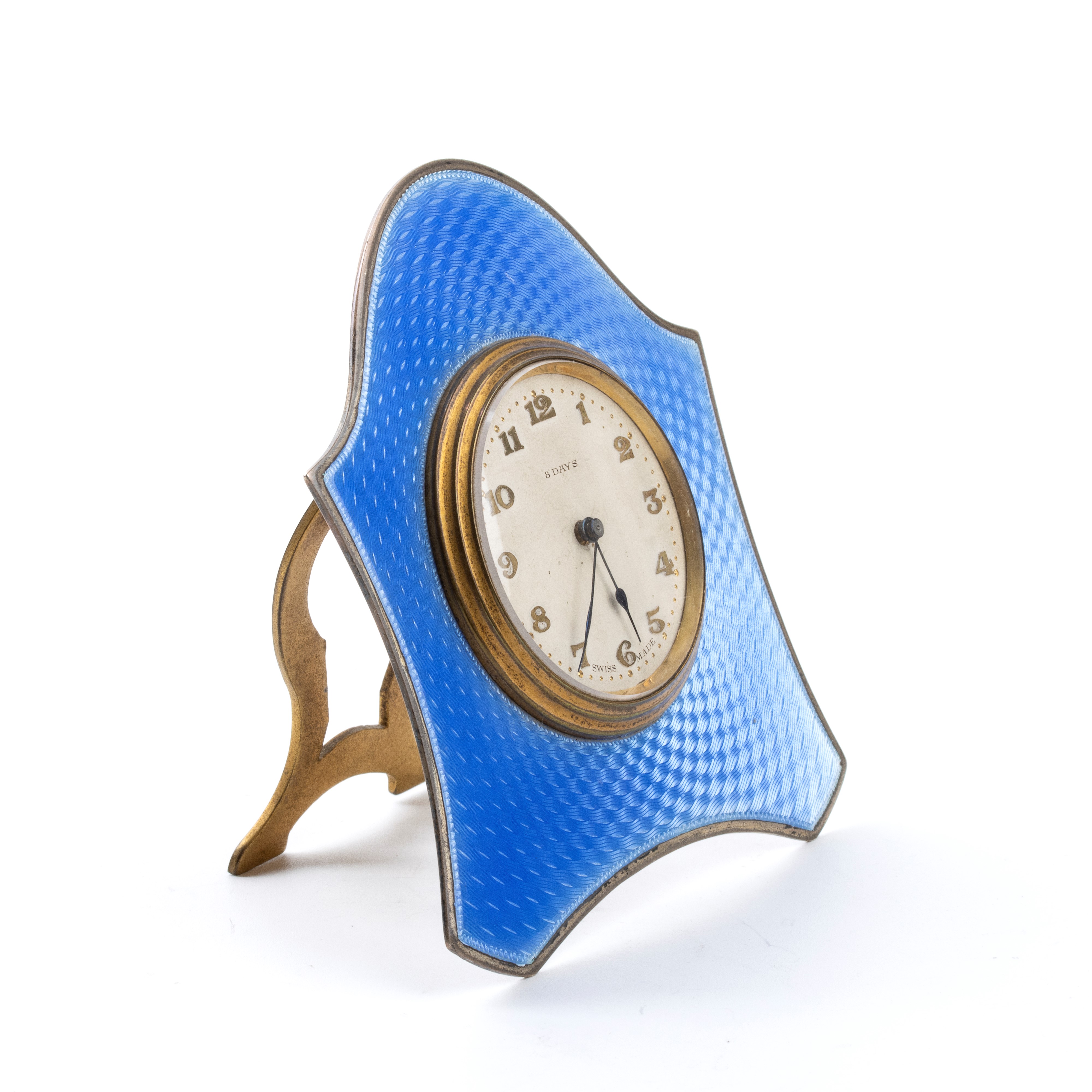 Orologio da tavolo Art Déco in argento e smalti