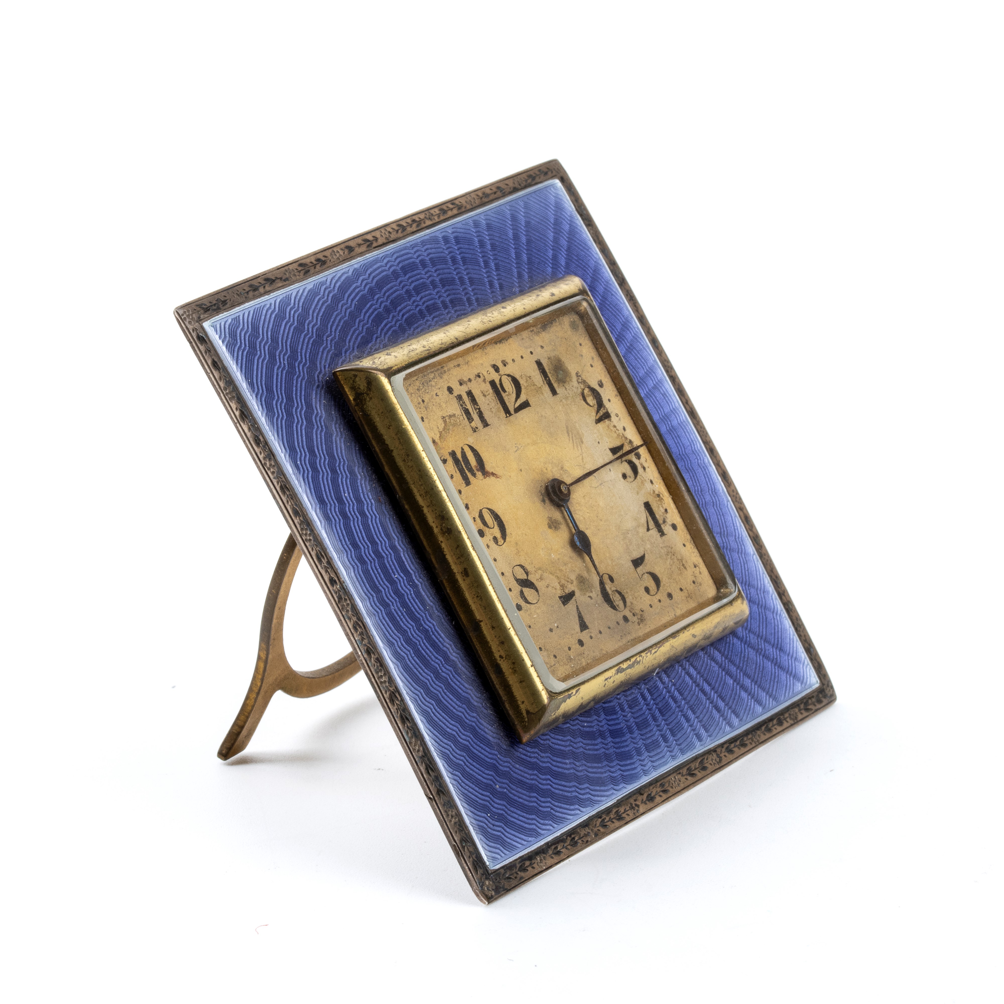 Walker & Hall - Orologio da Tavolo Art Déco in Argento e Smalti