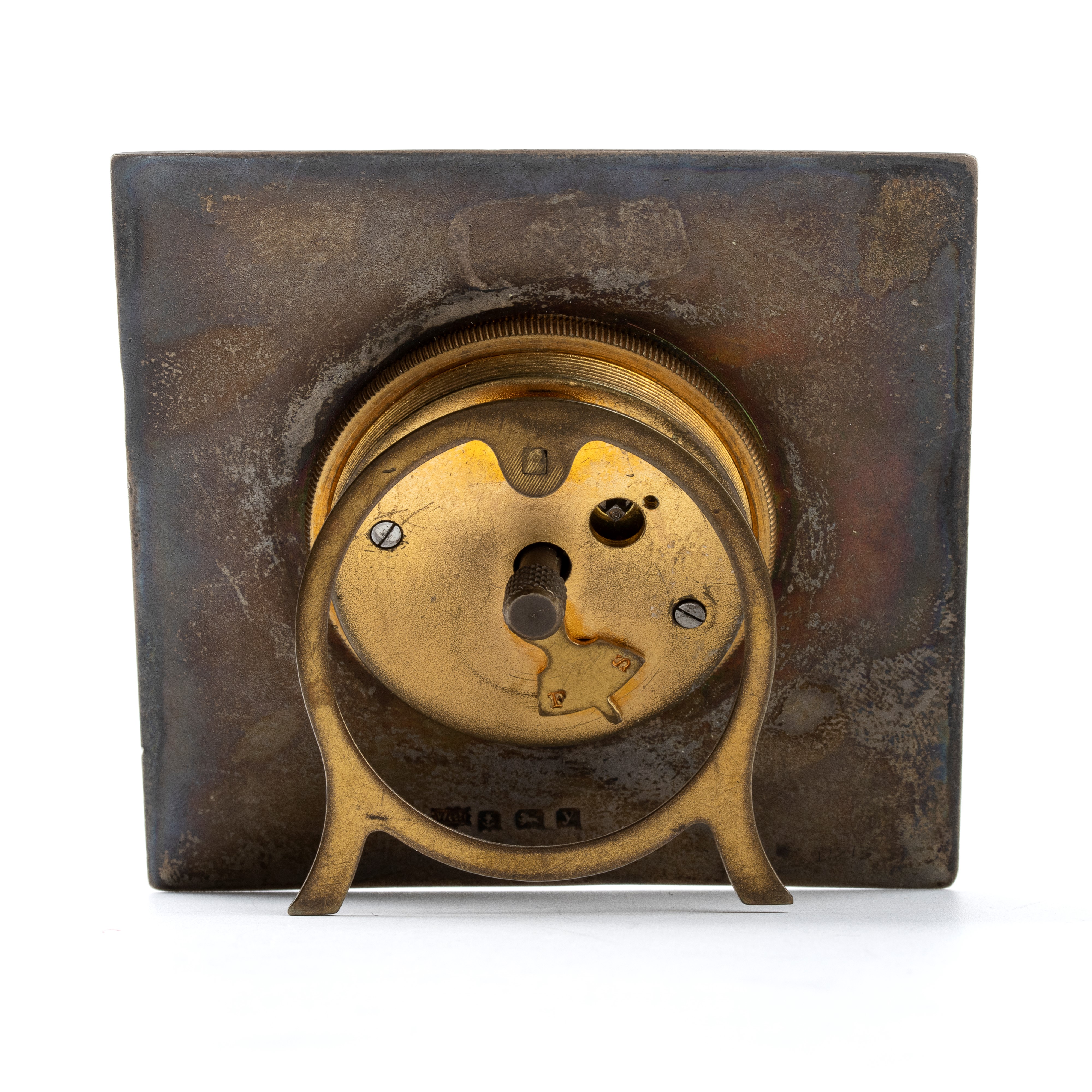 Walker & Hall - Orologio da Tavolo Art Déco in Argento e Smalti