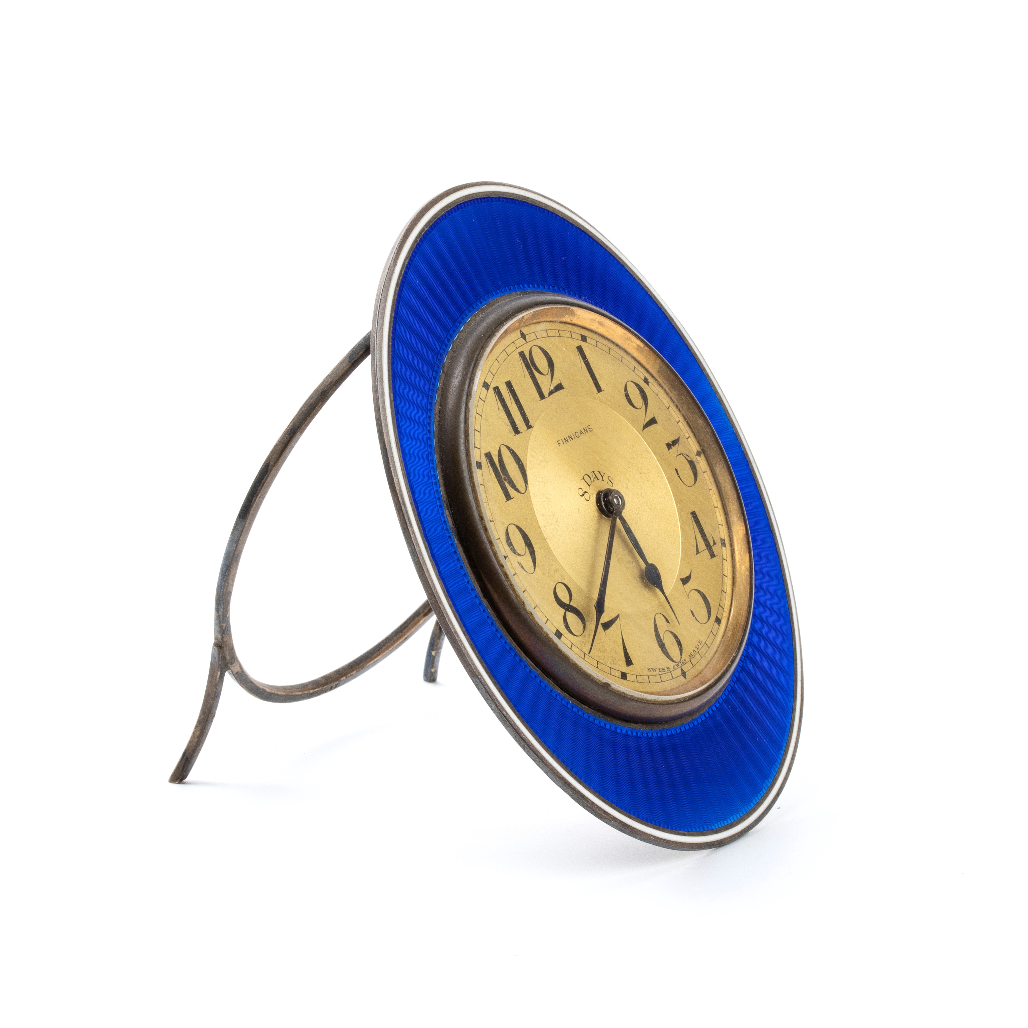 Finnigans - Stockwell & Co - Orologio da Tavolo Art Déco in Argento e Smalti