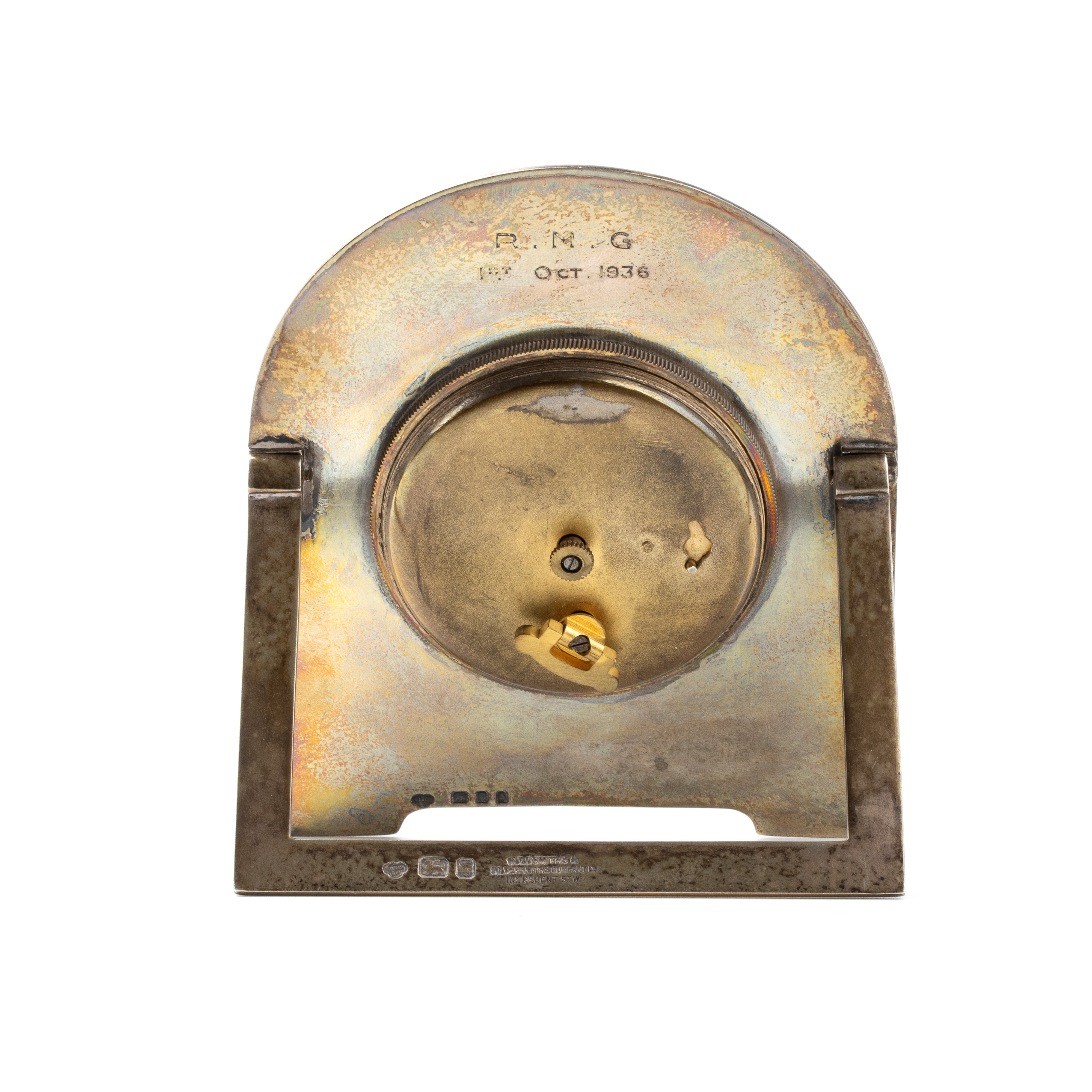 Orologio da tavolo Art Déco in argento e smalti