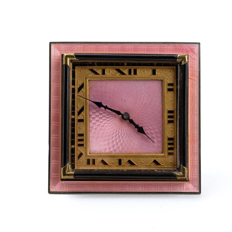 Orologio da tavolo Art Déco con smalti