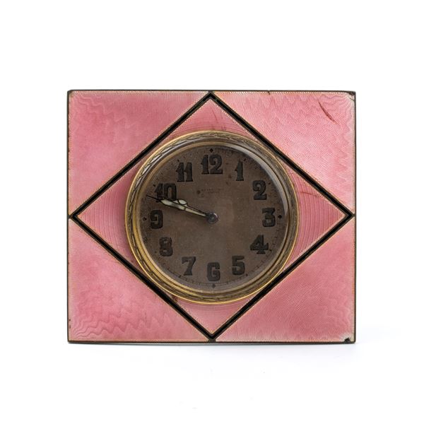 Henry Capt Geneve - Art Déco table clock with enamels