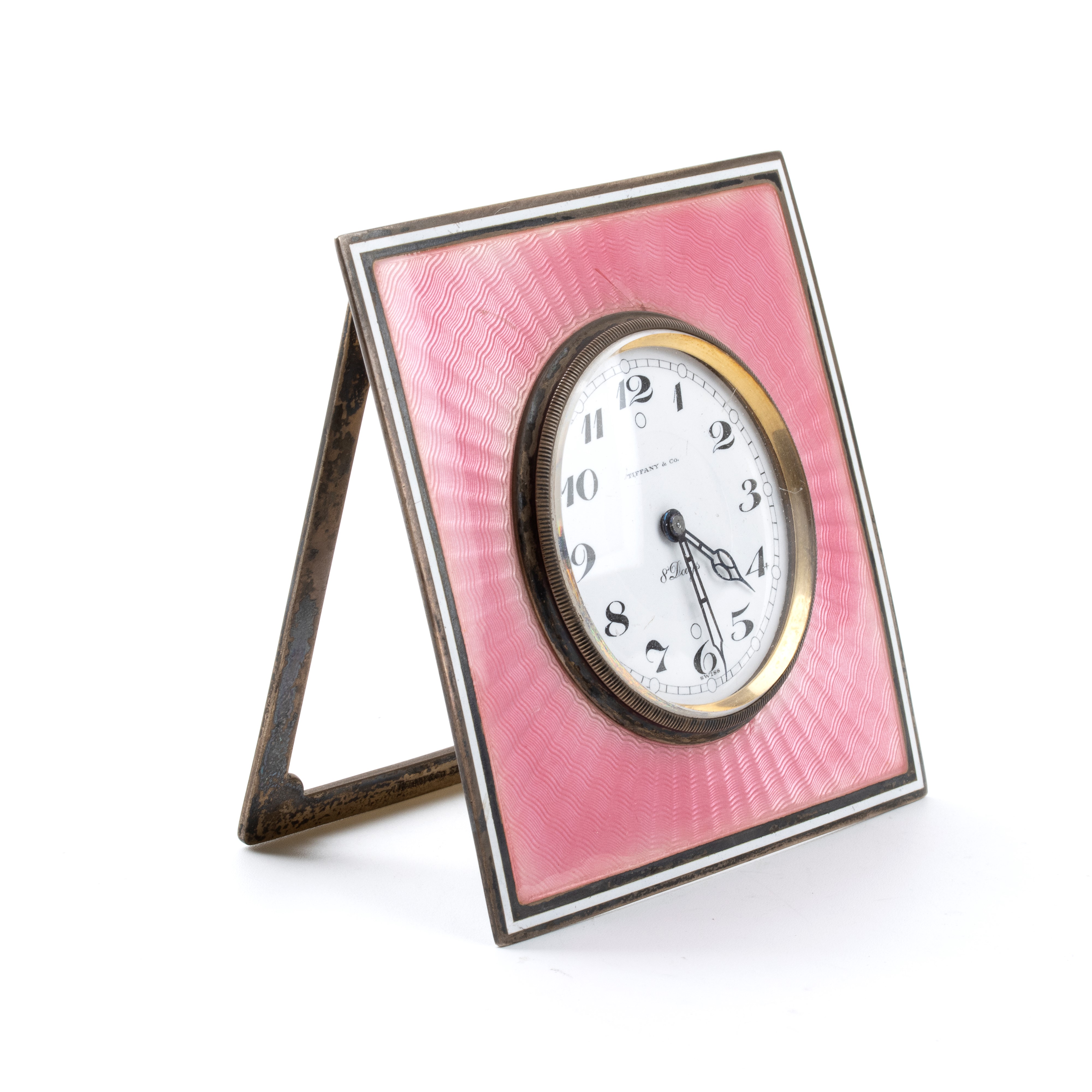 Orologio da tavolo Art Déco in argento e smalti