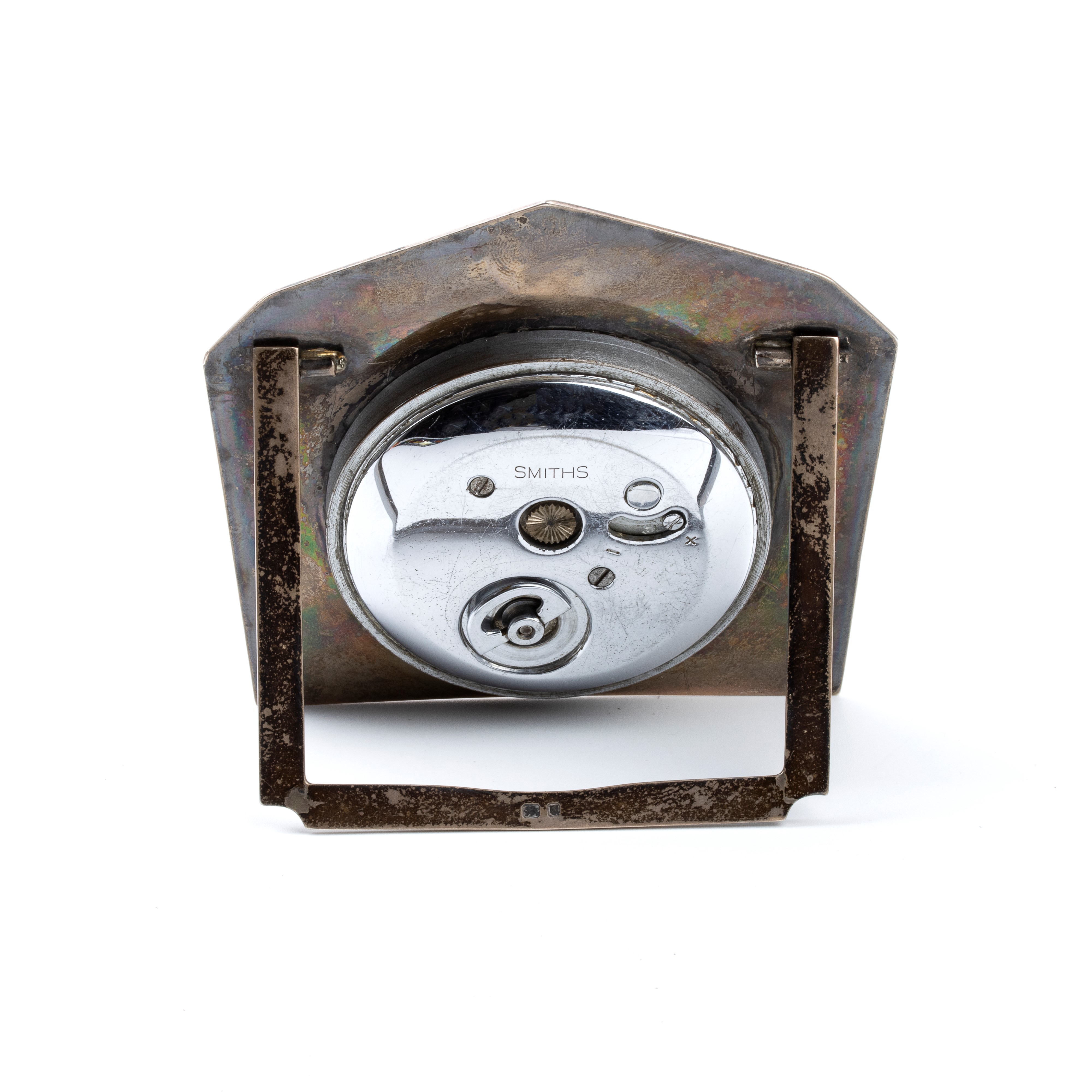 Orologio da tavolo Art Déco in argento e smalti