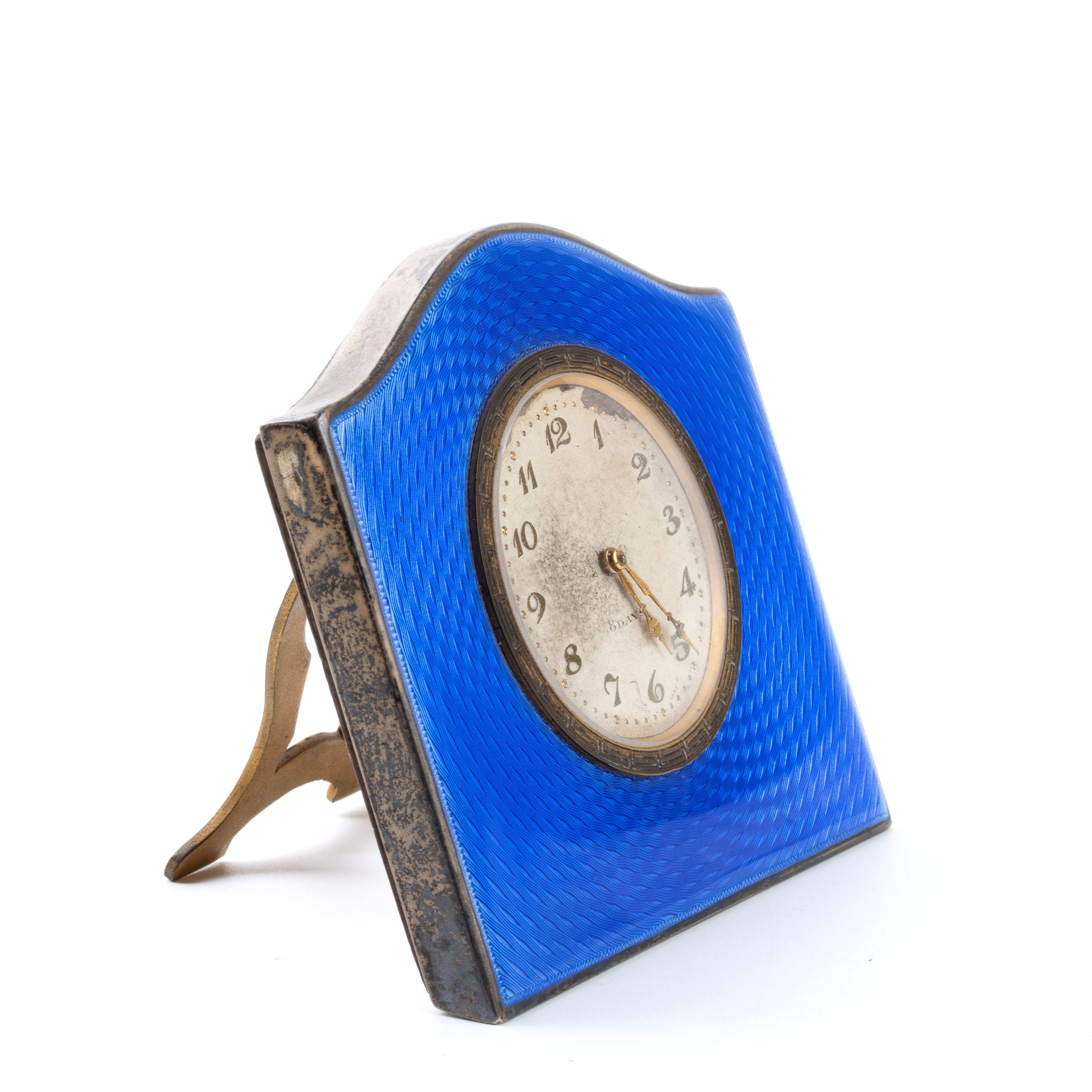 Walker & Hall - Orologio da Tavolo Art Déco in Argento e Smalti