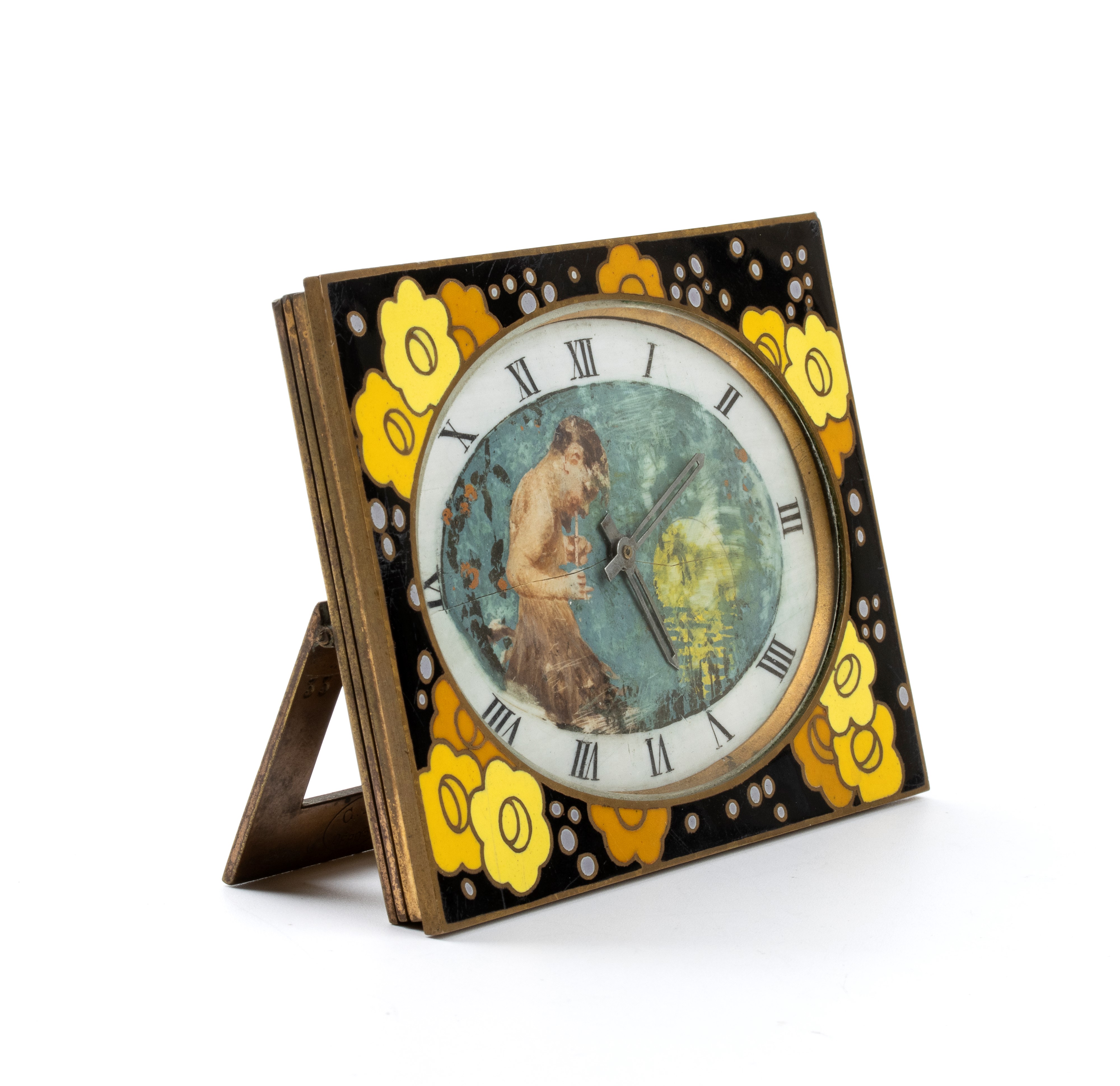 Orologio Sveglia da Tavolo Art Déco con Smalti