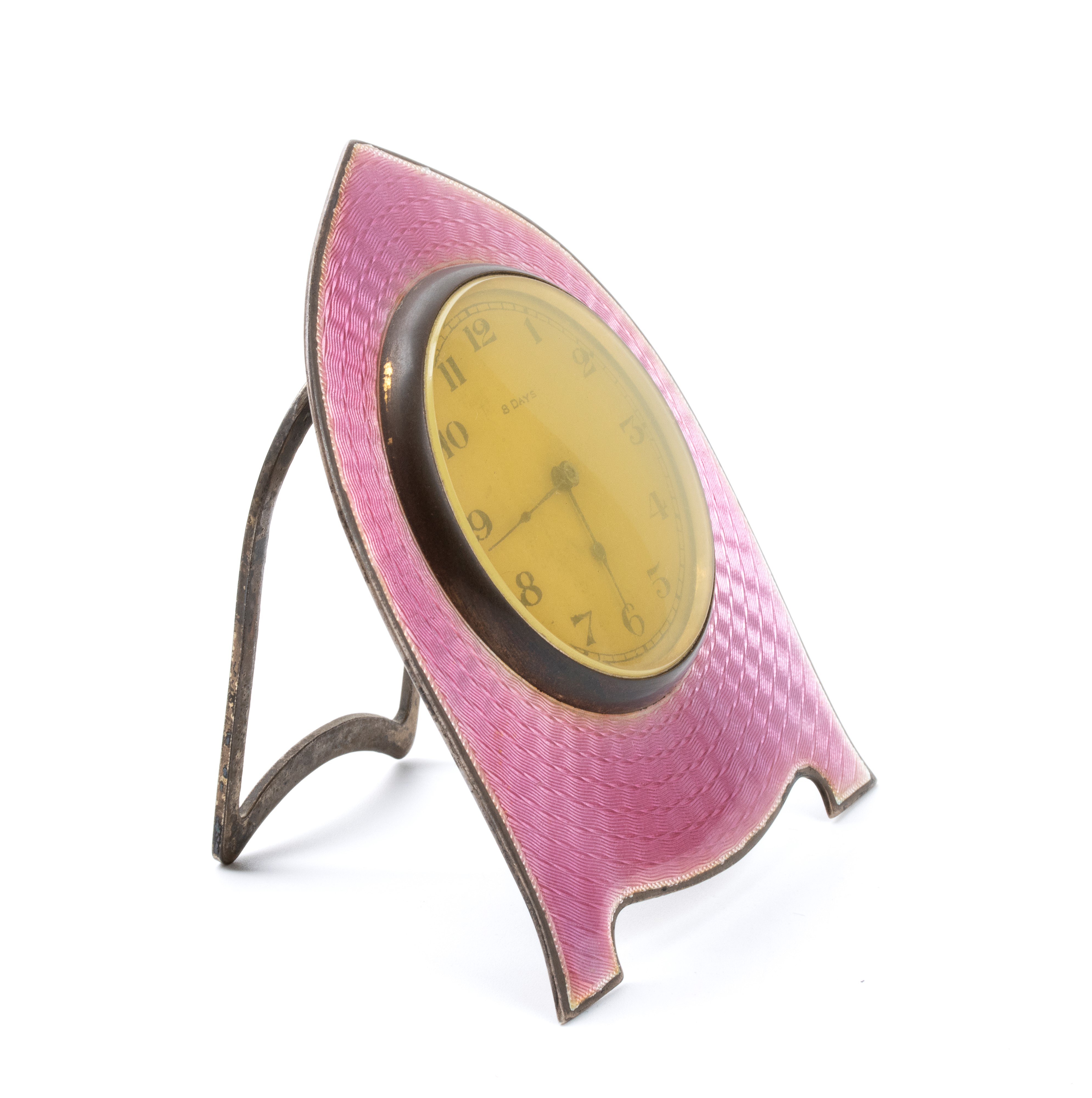 Orologio da tavolo Art Déco in argento e smalti