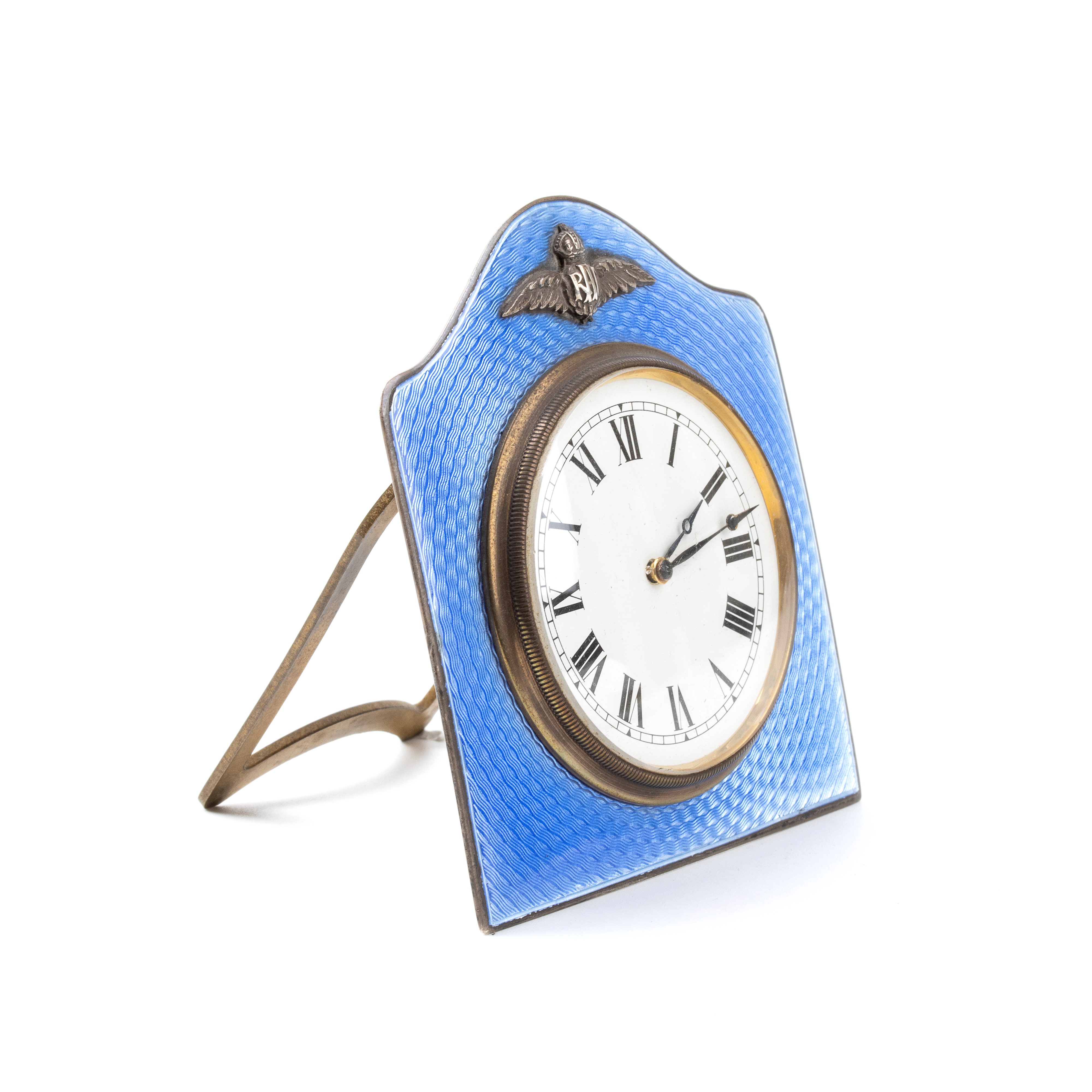 Orologio da tavolo Art Déco in argento e smalti