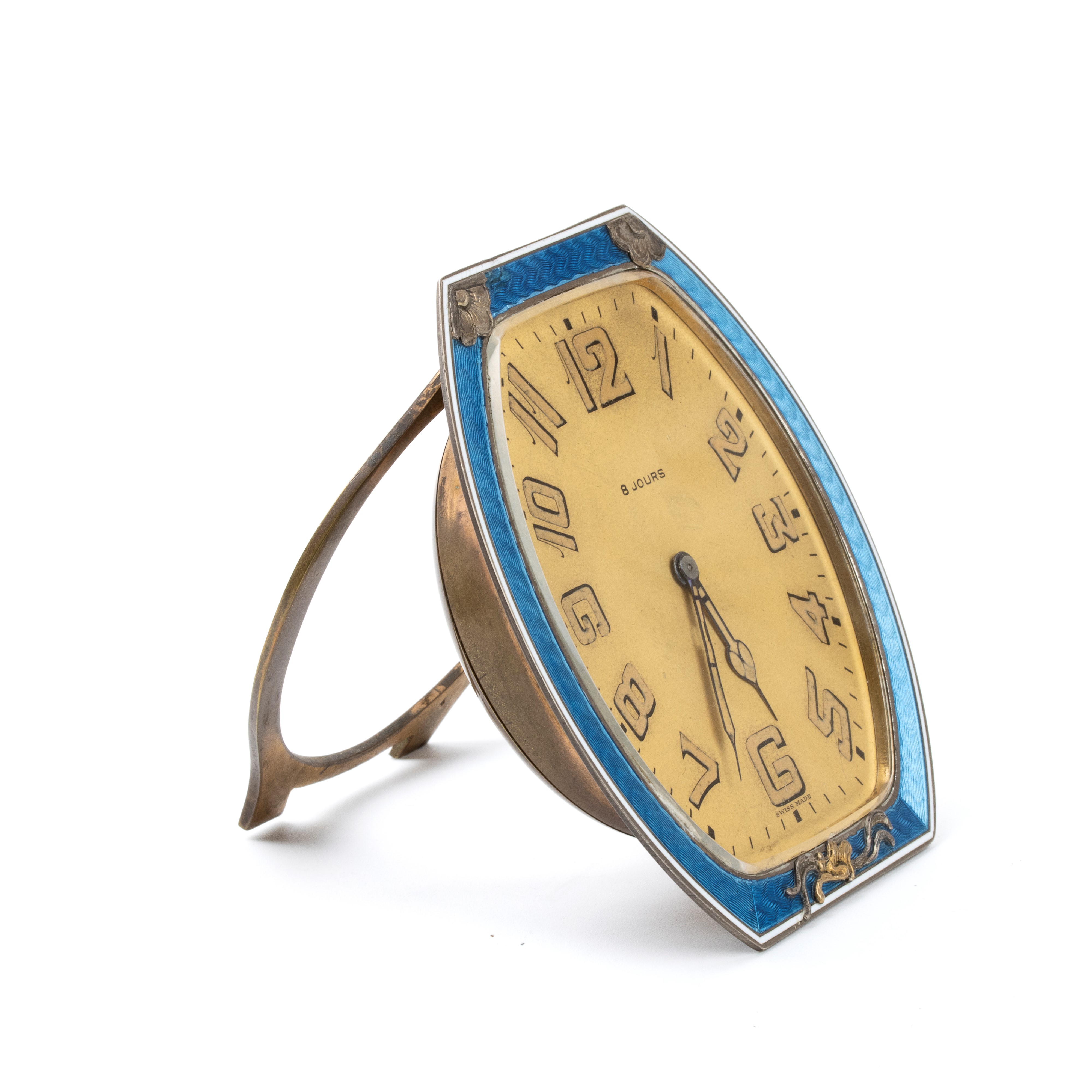 Orologio da Tavolo Art Déco con Smalti