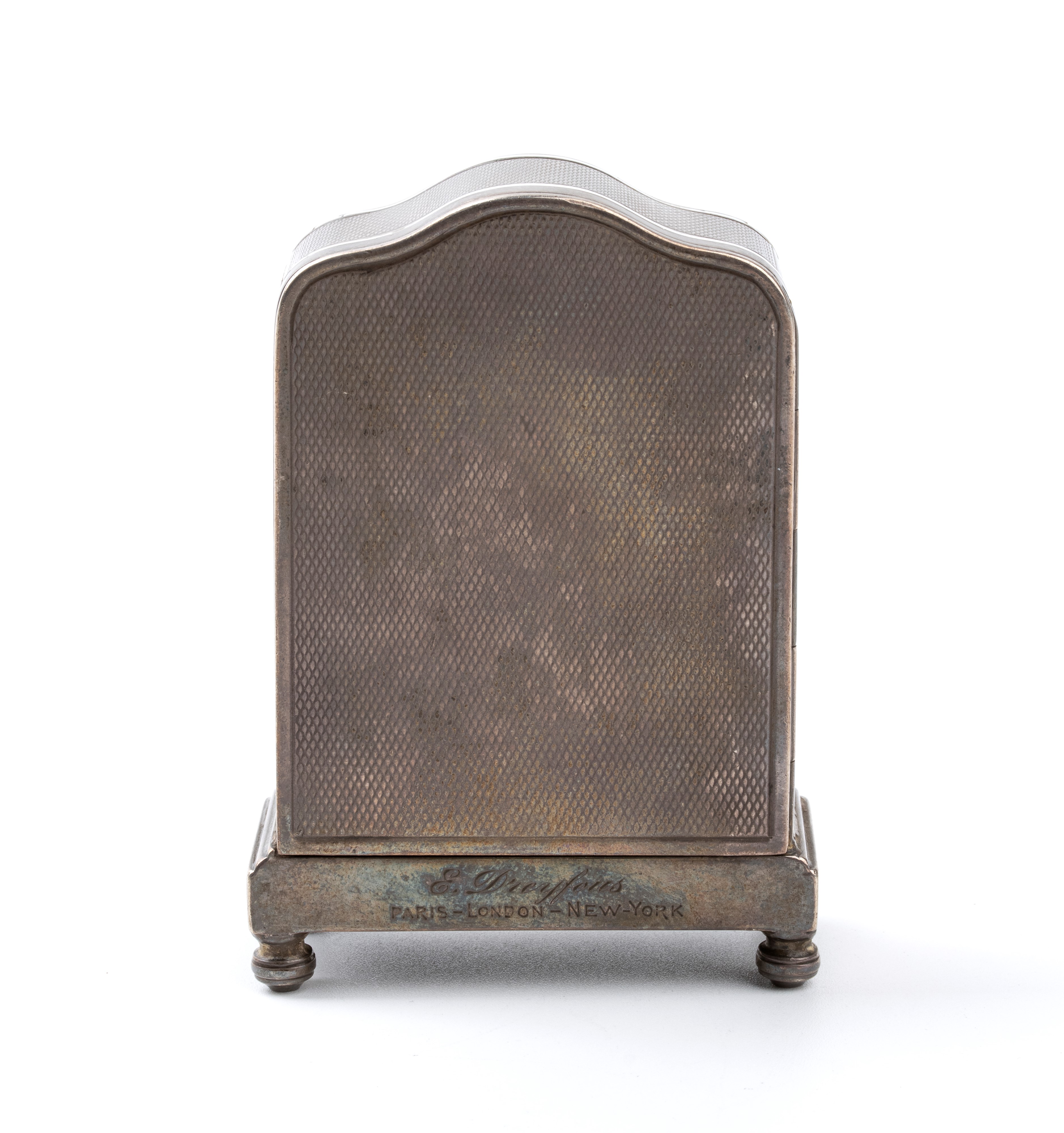 Orologio da tavolo in argento e smalti