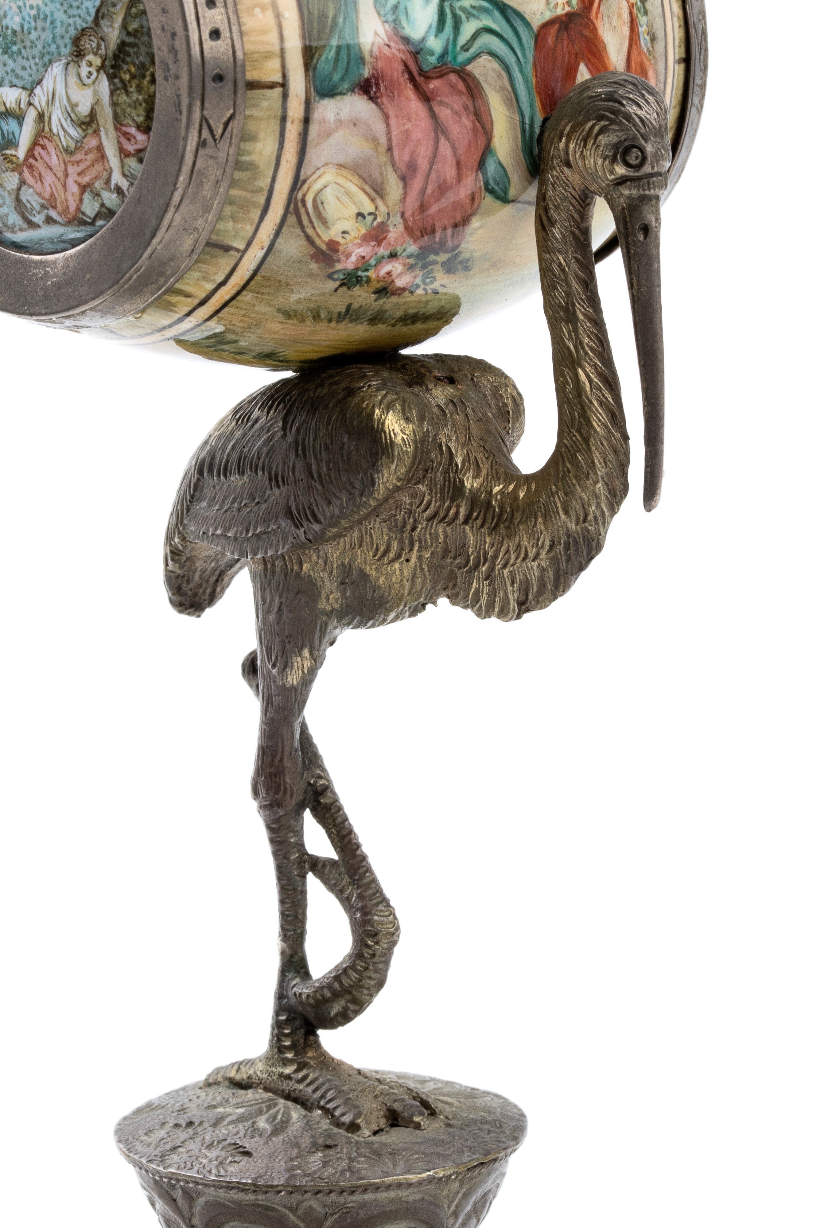 Orologio da tavolo in argento e smalti