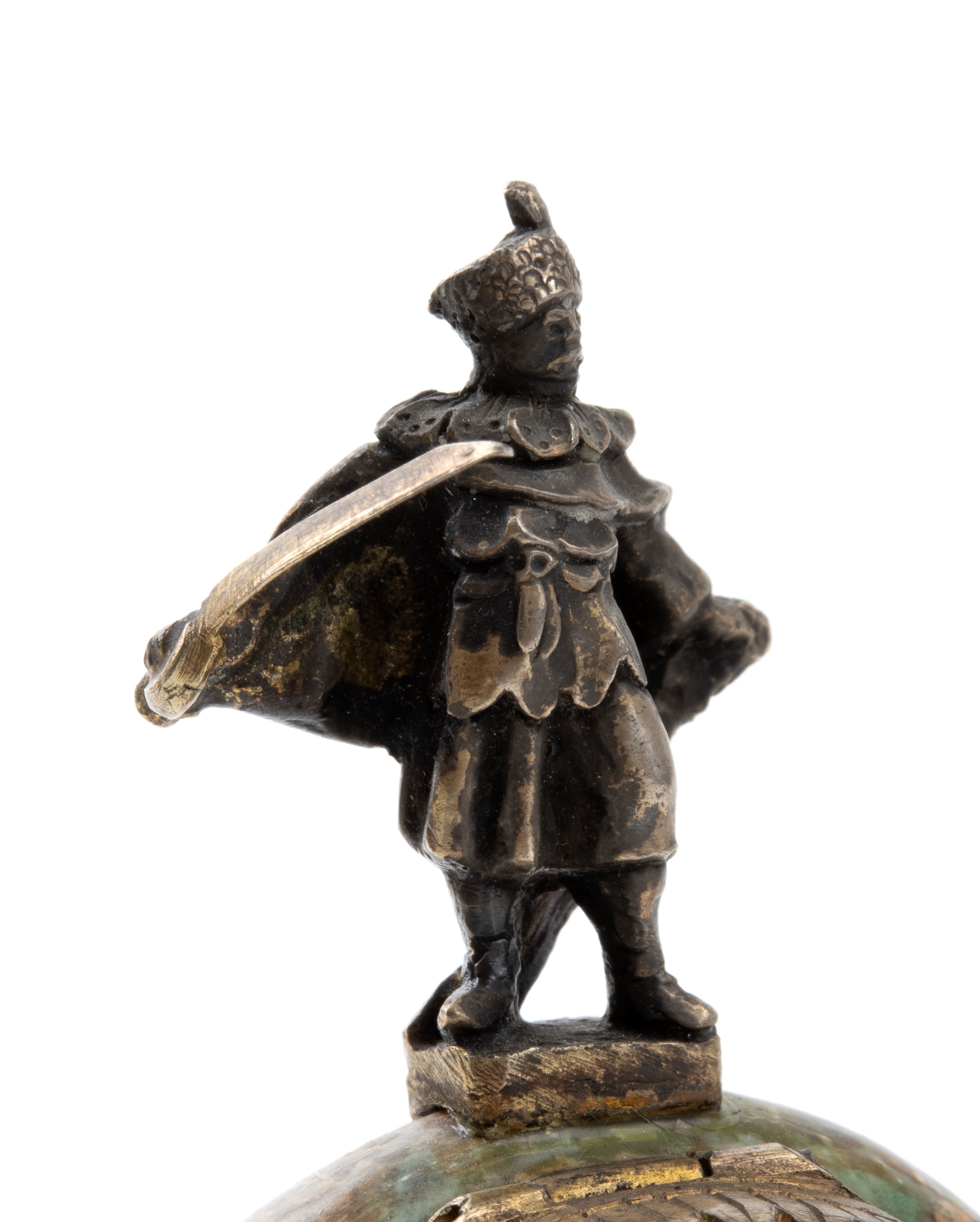 Orologio da tavolo in argento e smalti