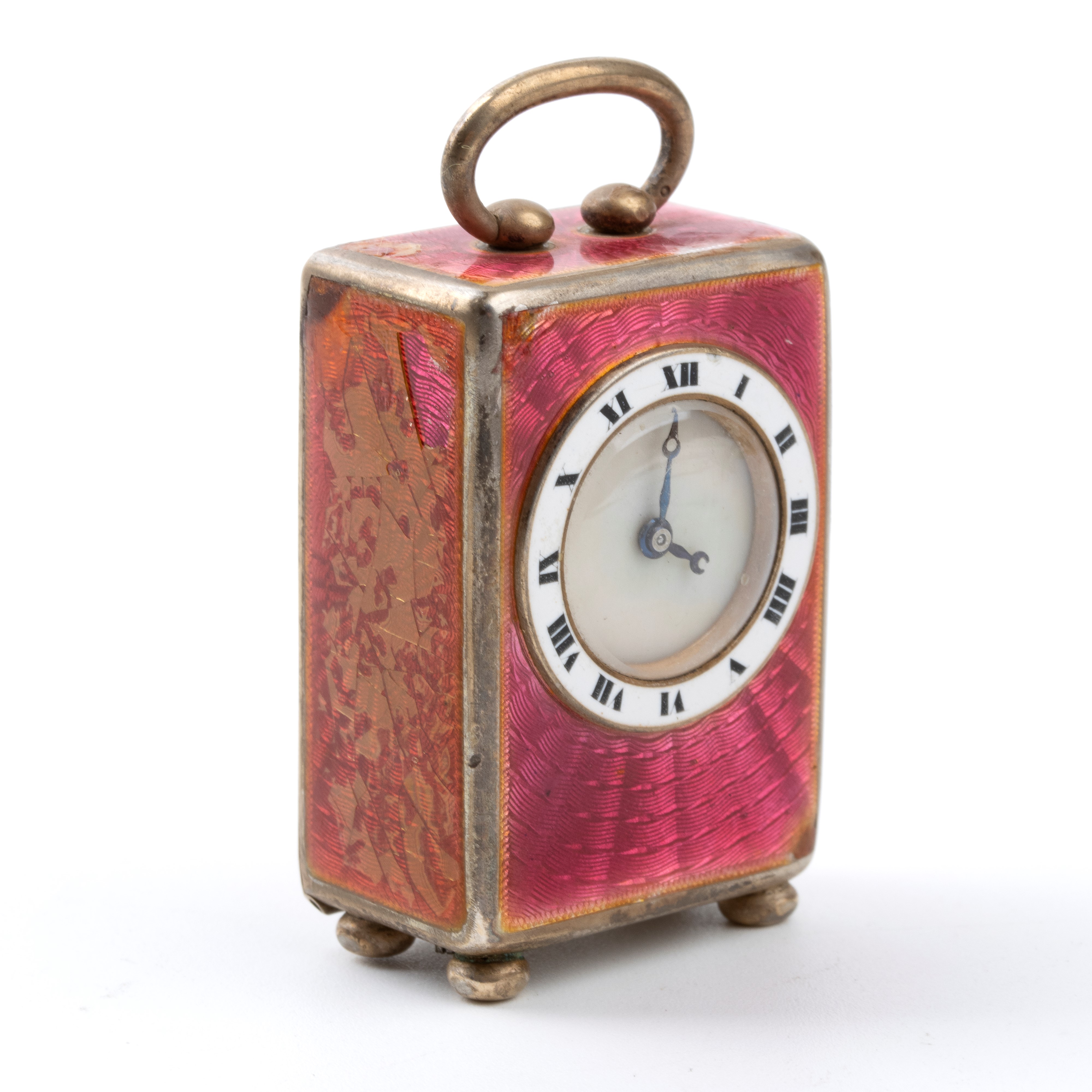 Orologio da tavolo Art Déco in argento e smalti