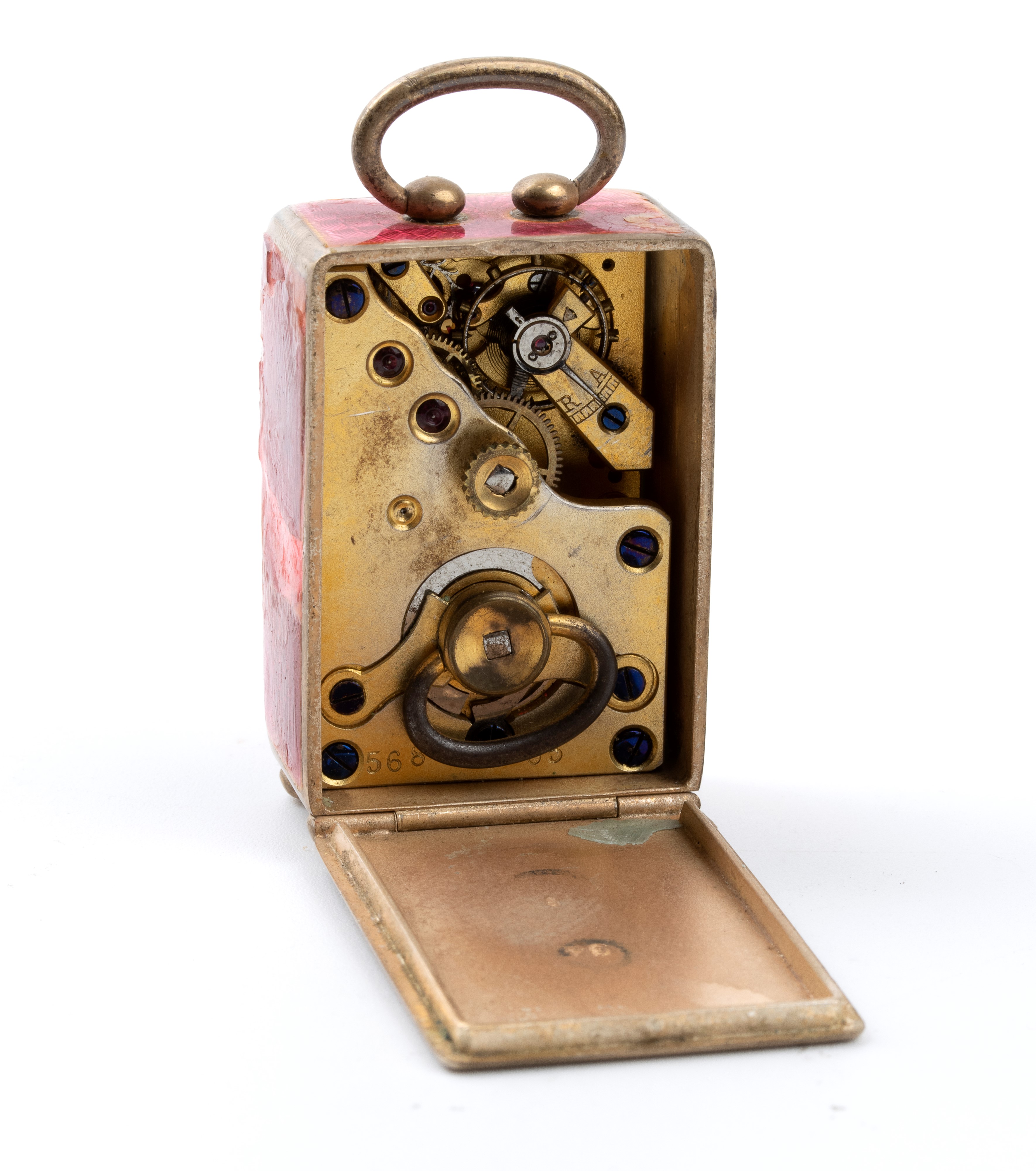 Orologio da tavolo Art Déco in argento e smalti