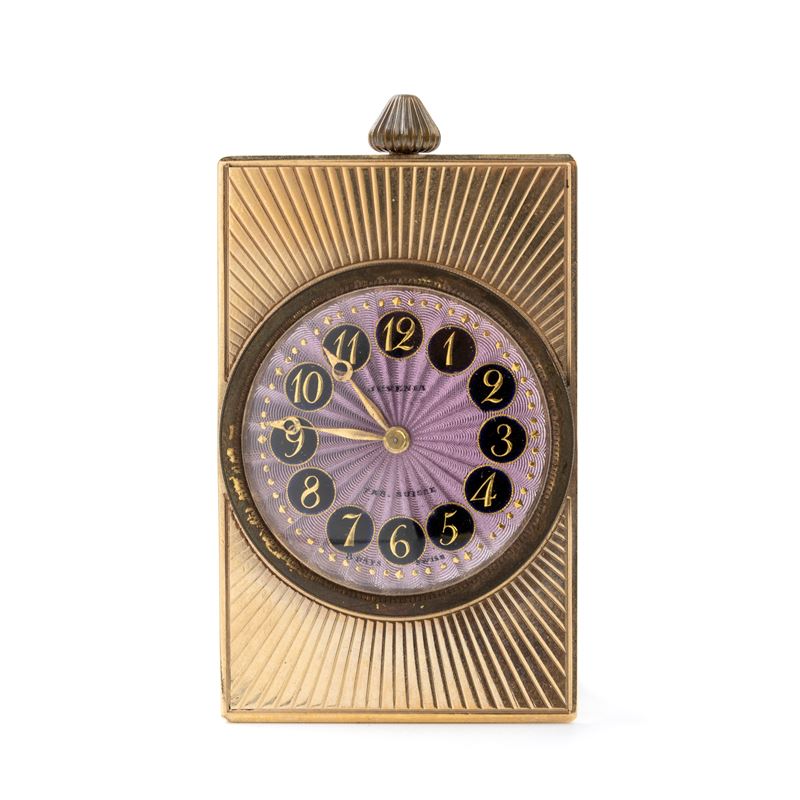 Orologio da tavolo Art Déco in oro e smalti