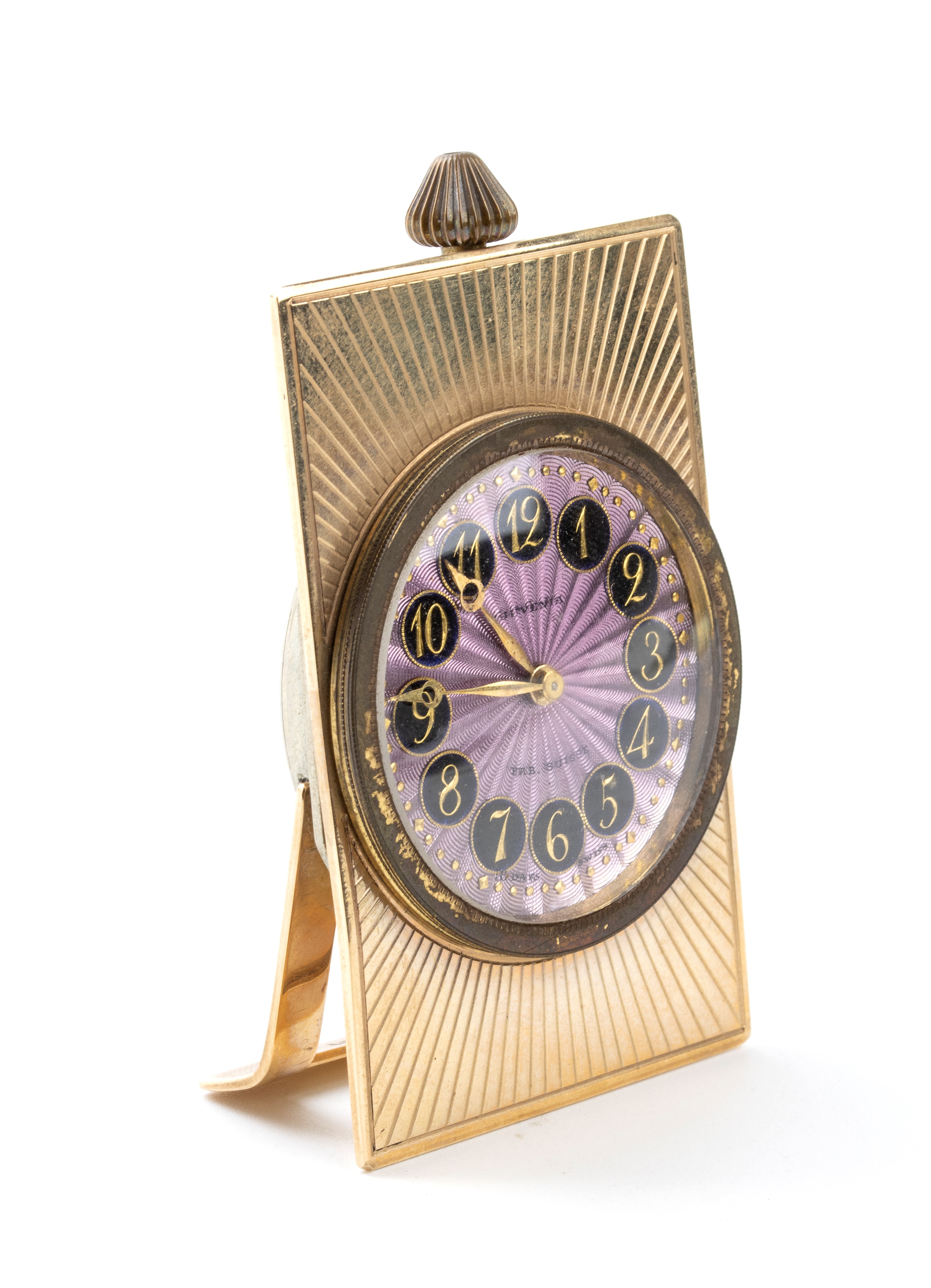 Orologio da tavolo Art Déco in oro e smalti