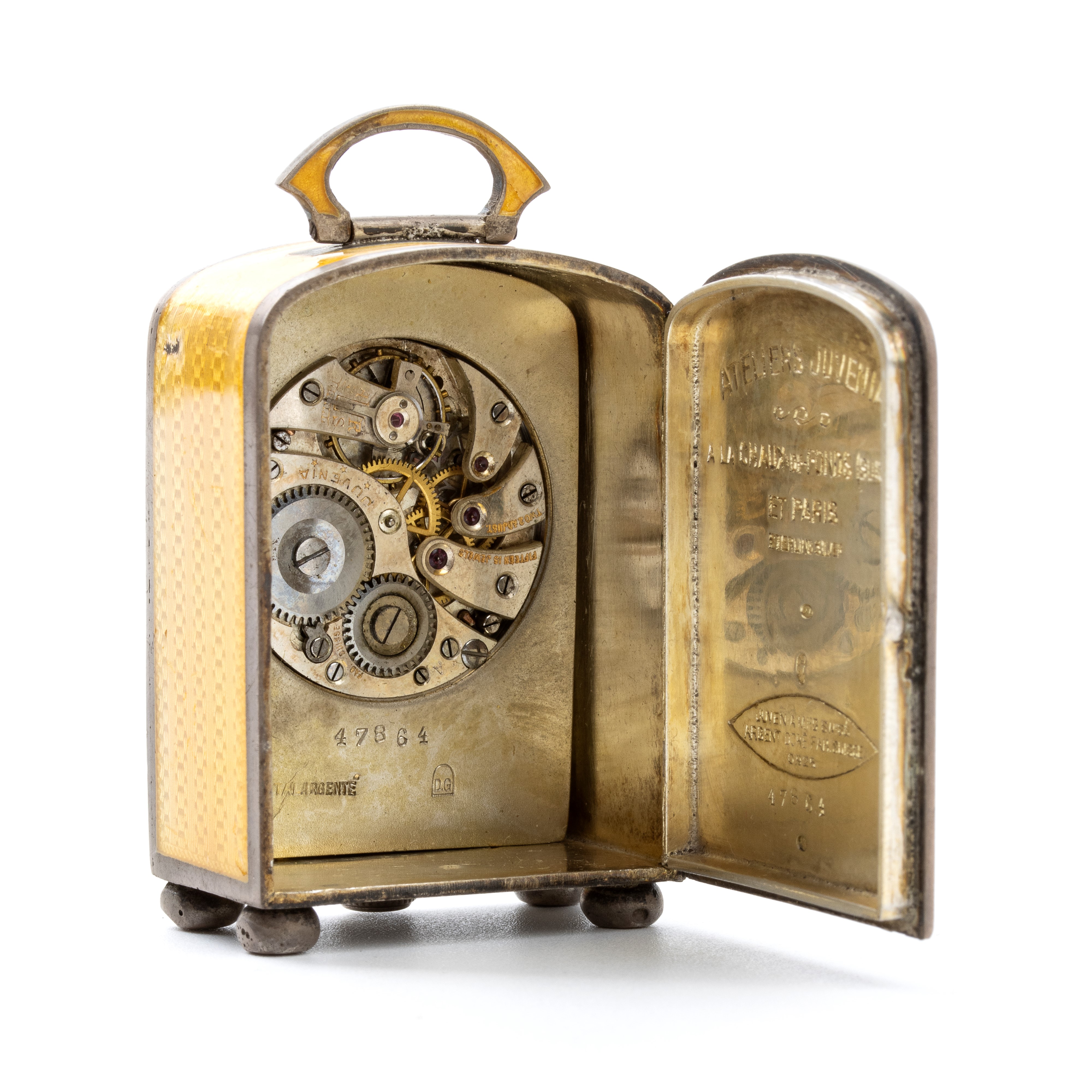 Juvenia - Orologio da Tavolo Art Déco in Argento e Smalti