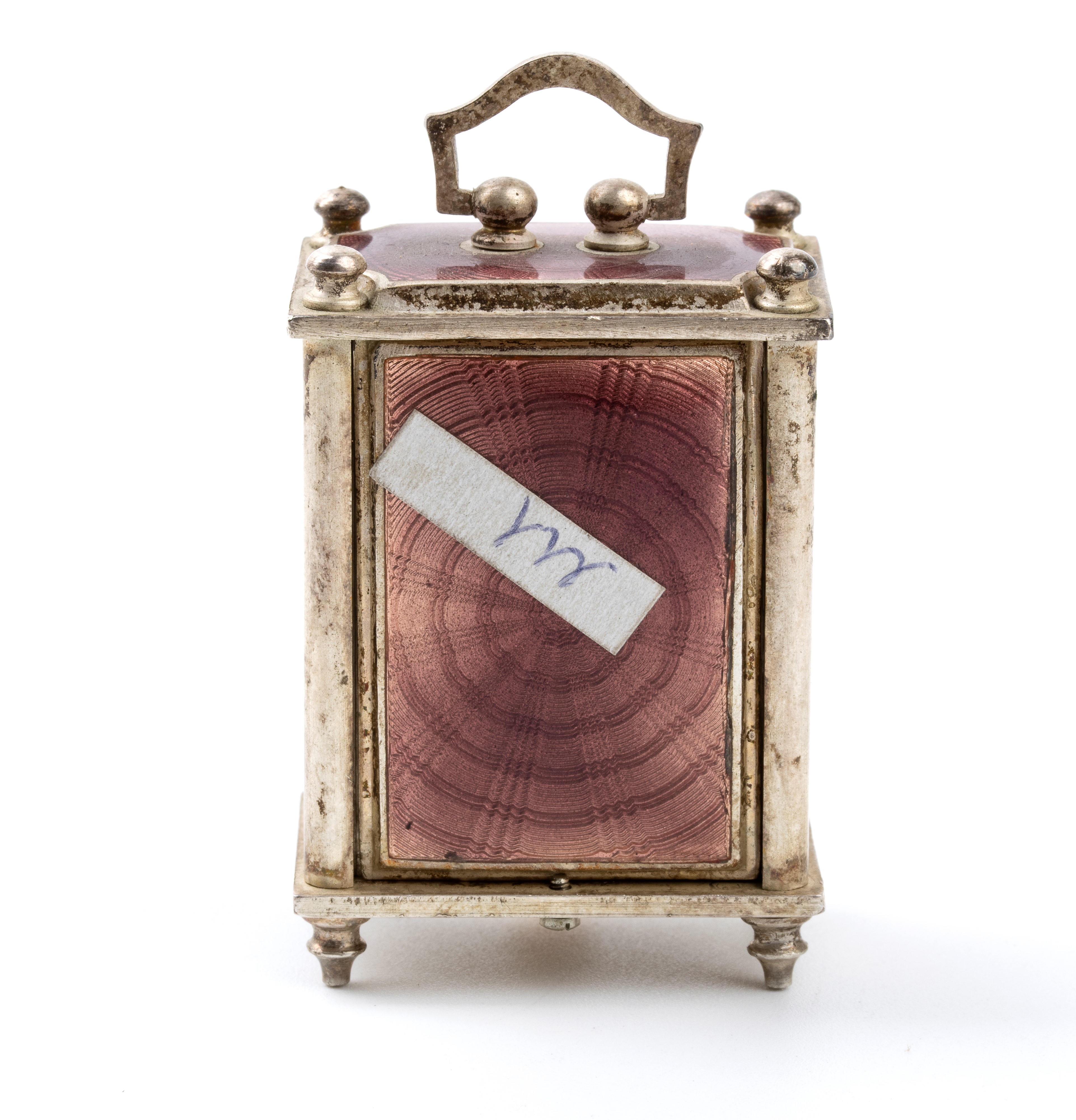 Orologio da Tavolo in Argento e Smalti