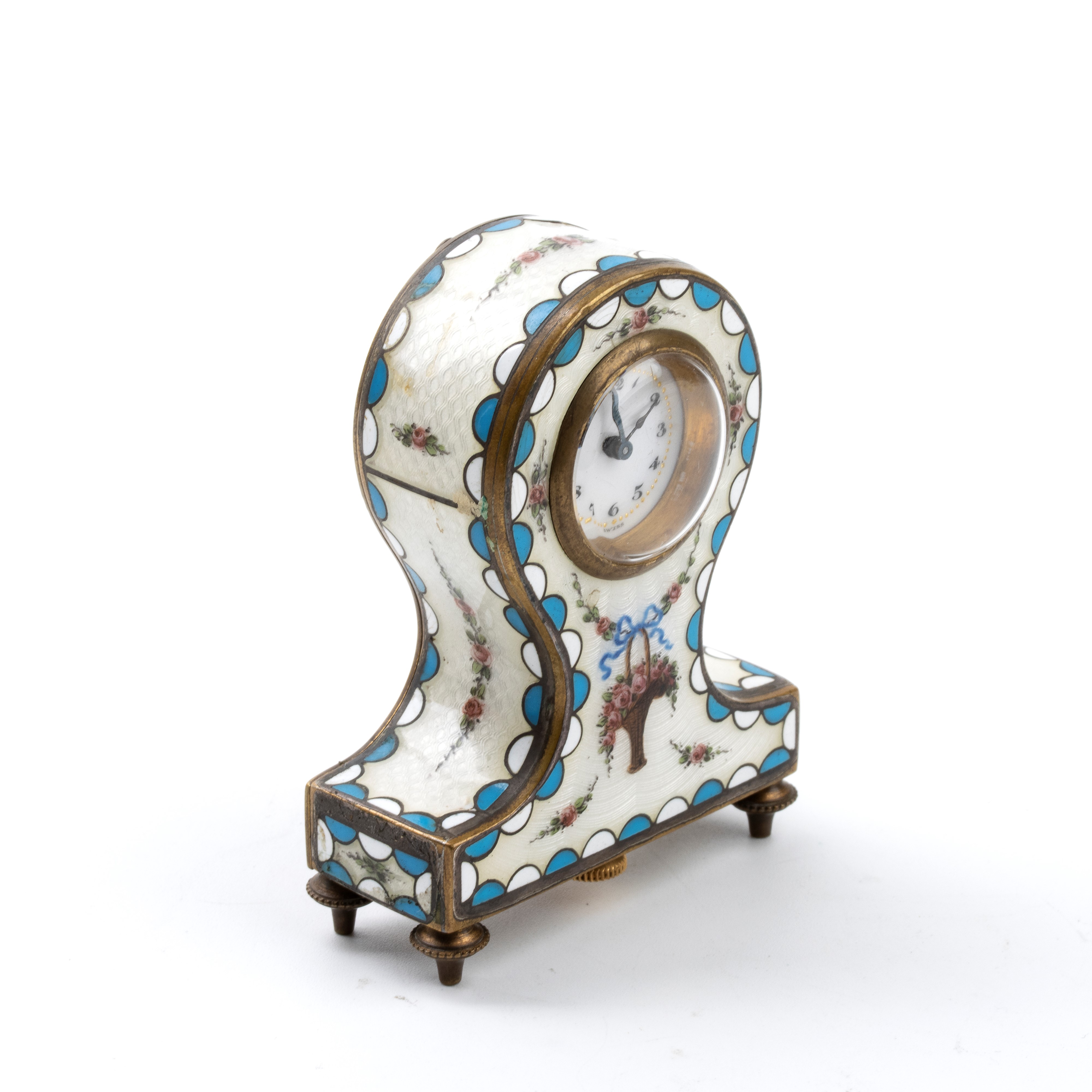 Orologio da Tavolo Art Déco con Smalti