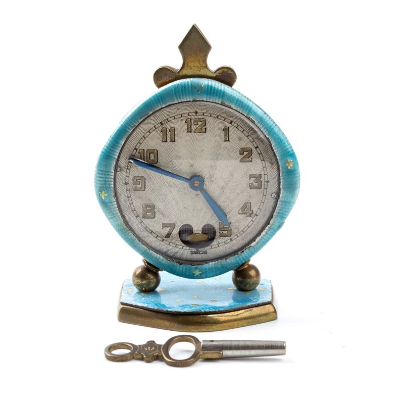 Orologio da Tavolo Art Déco con Smalti