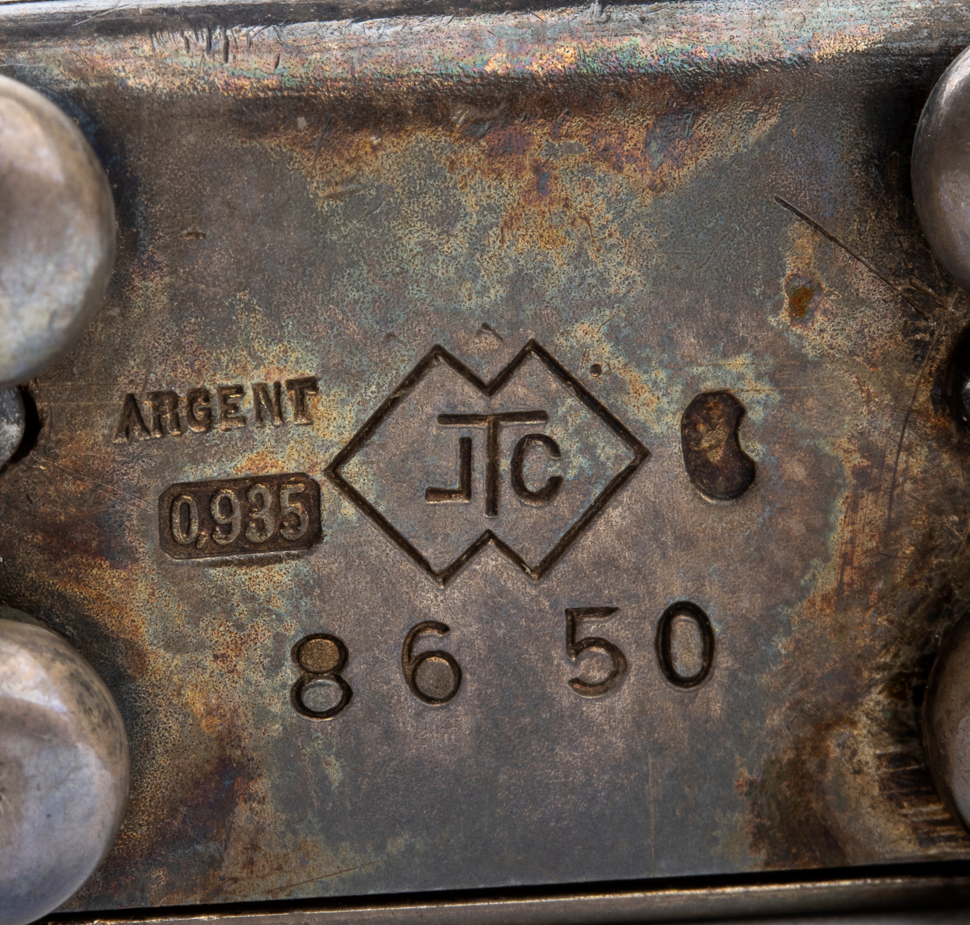 Orologio da tavolo Art Déco in argento e smalti