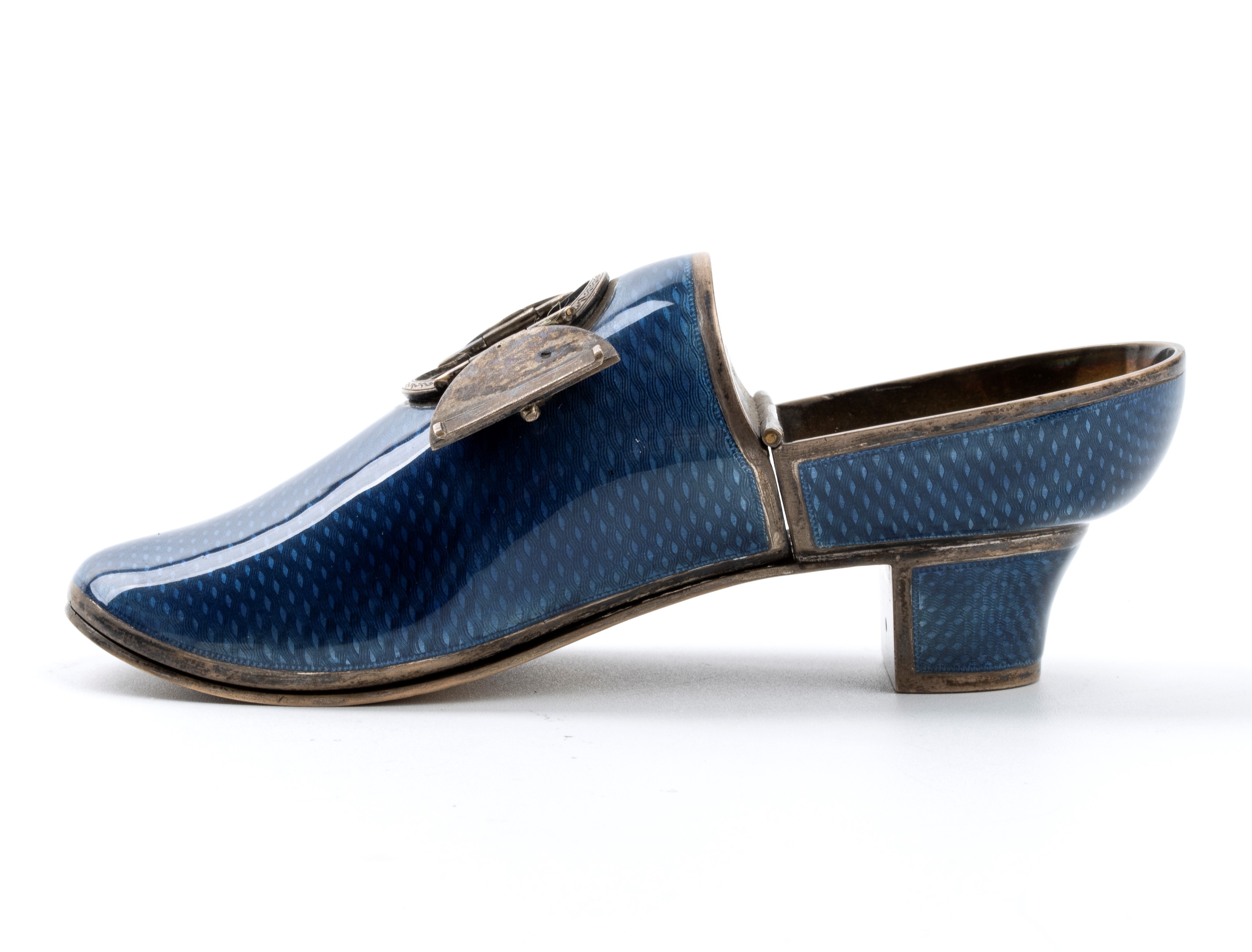 Orologio da tavolo Art Déco in argento e smalti