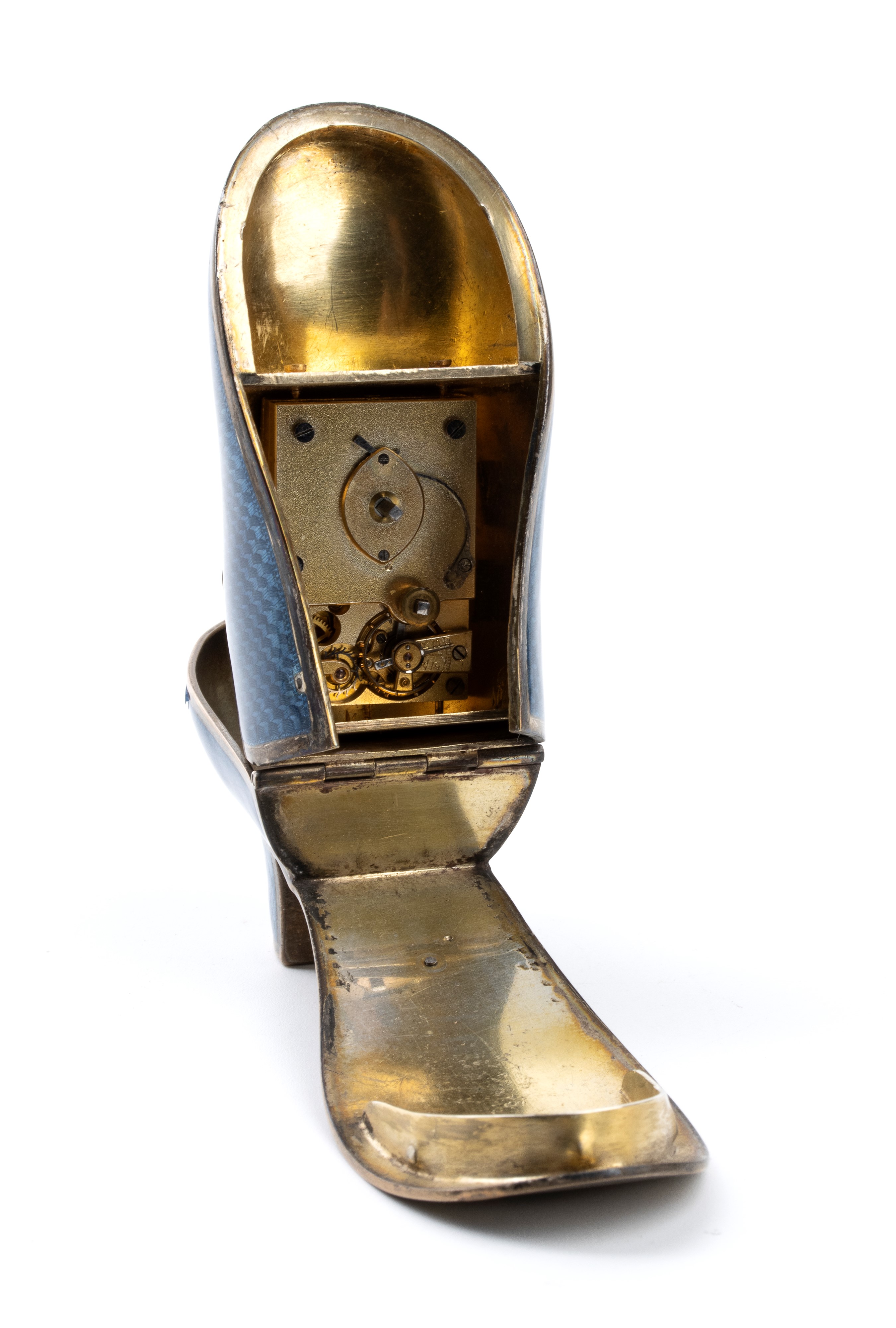 Orologio da tavolo Art Déco in argento e smalti