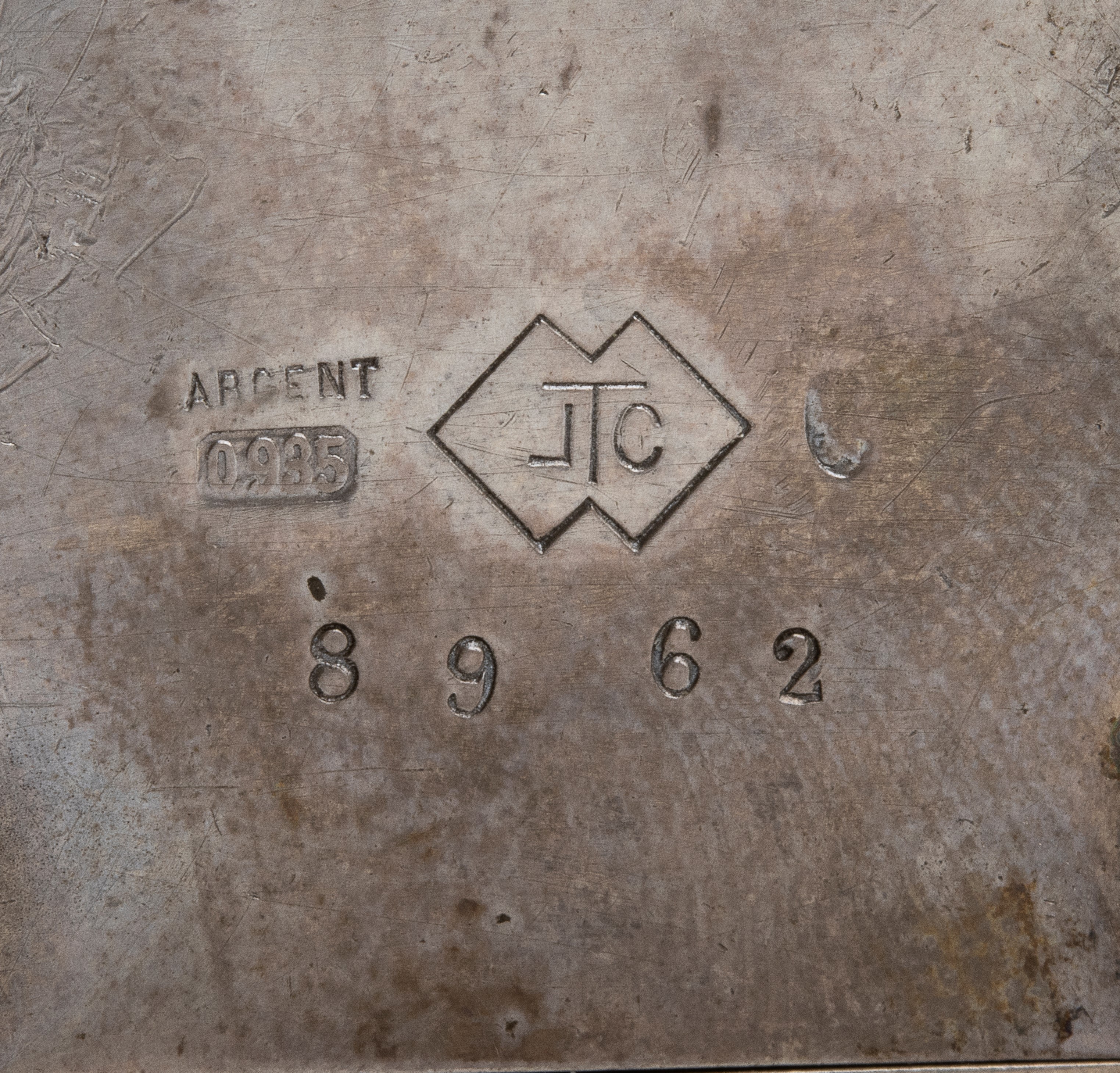 Jtc - Orologio Sveglia da Tavolo Art Déco in Argento e Smalti