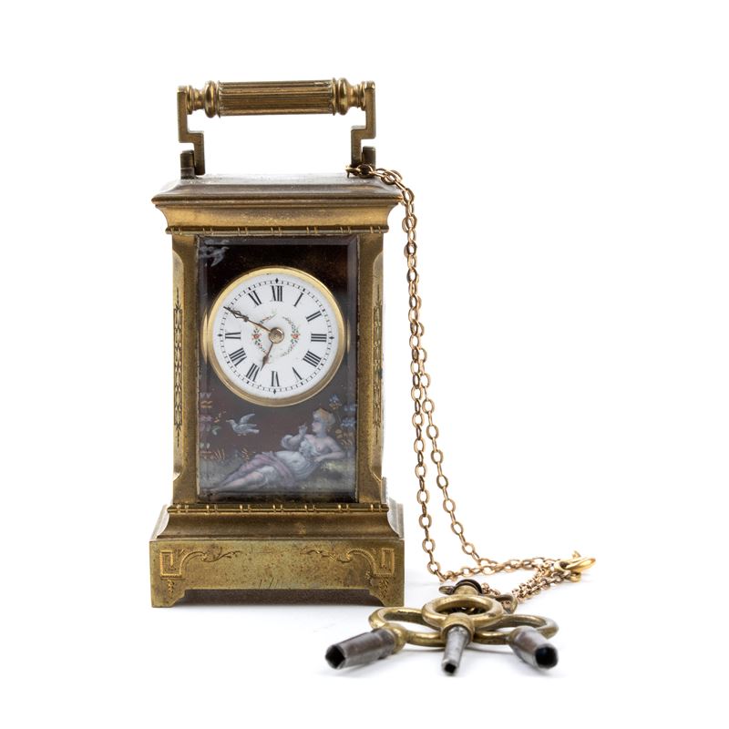 Orologio da Tavolo Art Déco con Smalti