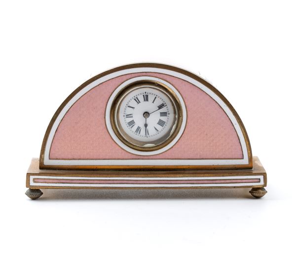 Art Déco table clock with enamels