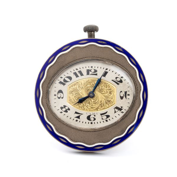 Cyma - Art Déco table clock with enamels