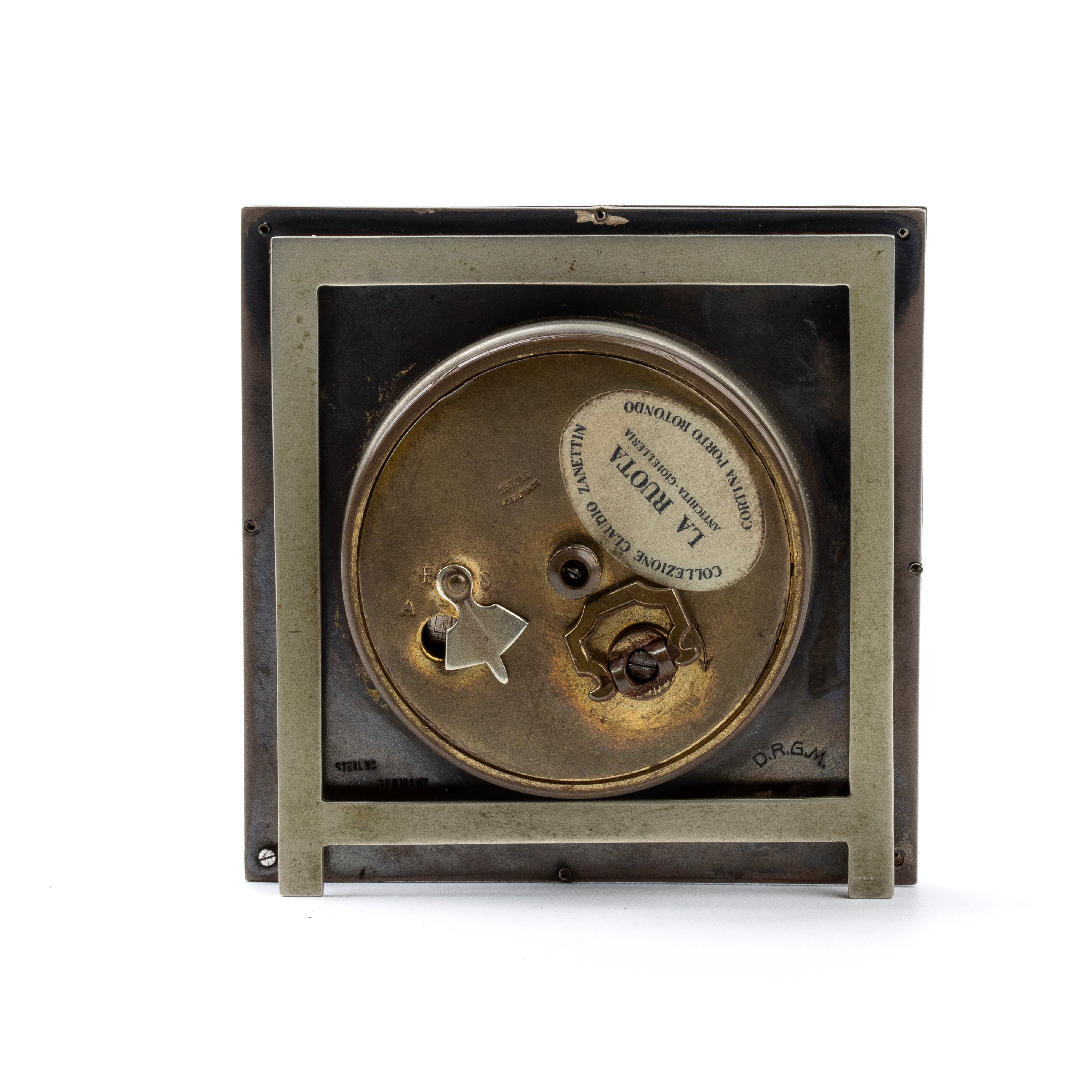 Orologio da tavolo Art Déco in argento e smalti