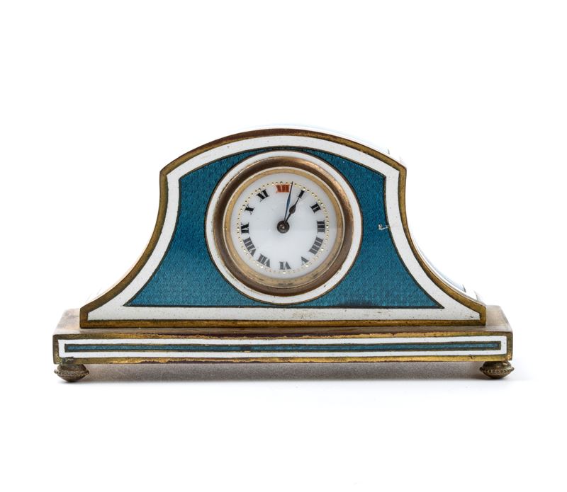 Orologio da Tavolo Art Déco con Smalti