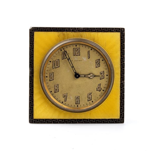 A Schild &amp; Co. - Art Déco table clock with enamels