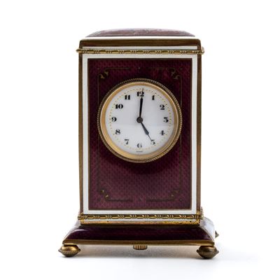 Orologio da Tavolo Art Déco con Smalti