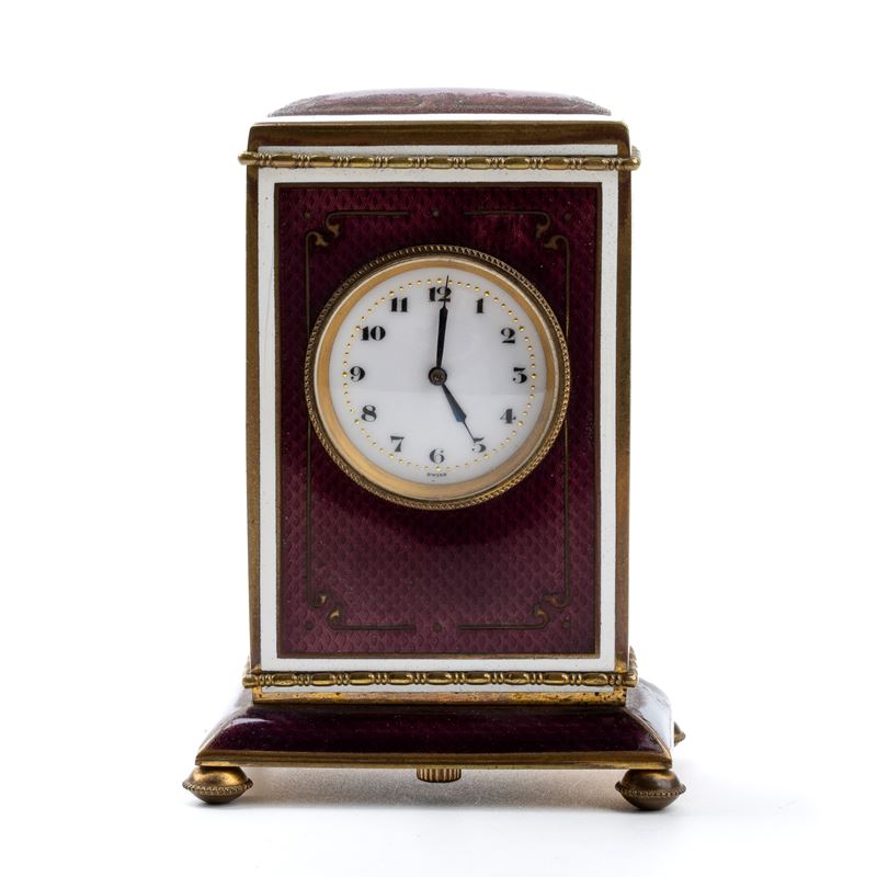 Orologio da Tavolo Art Déco con Smalti