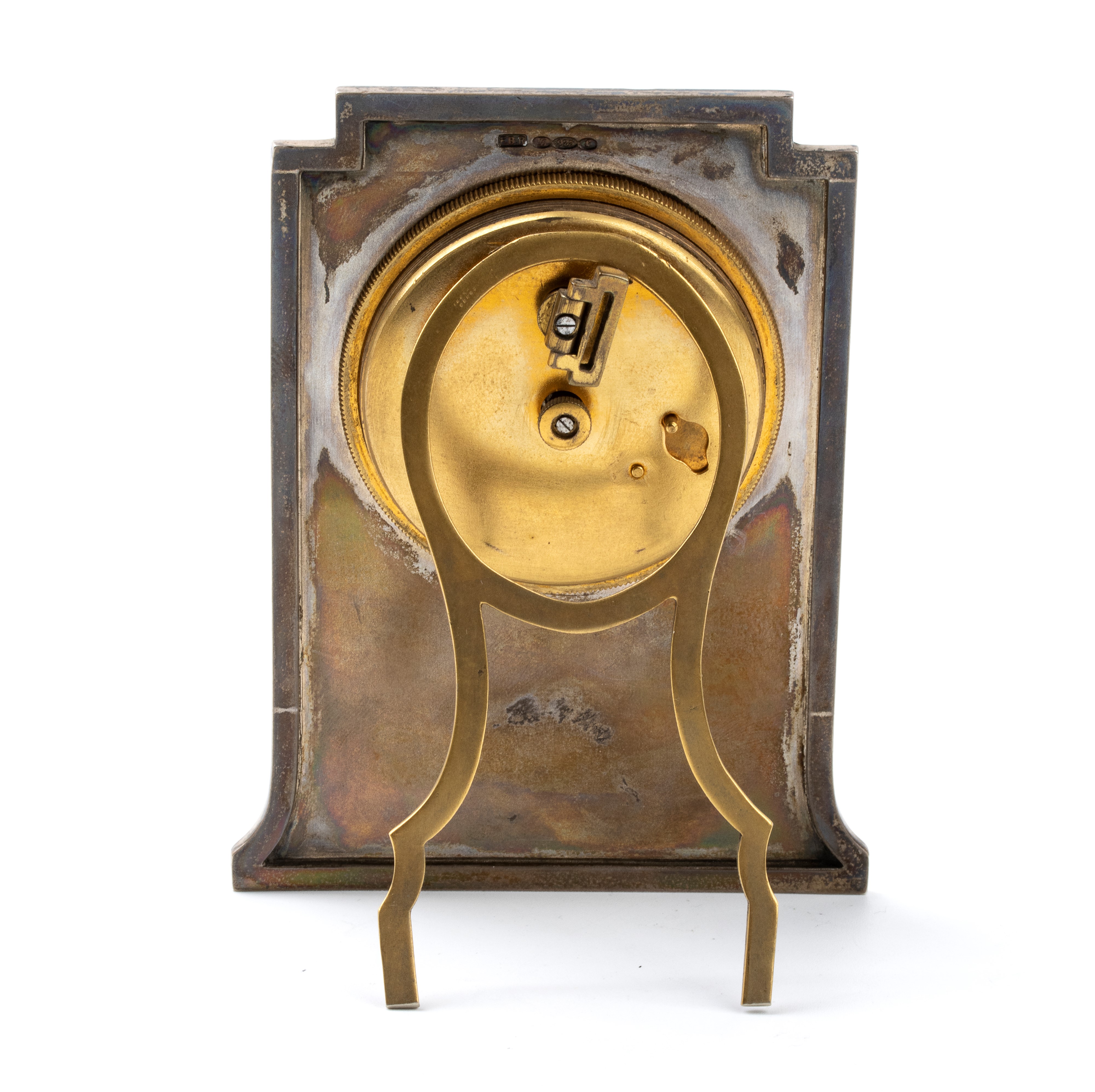 Orologio da tavolo Art Déco in argento e smalti