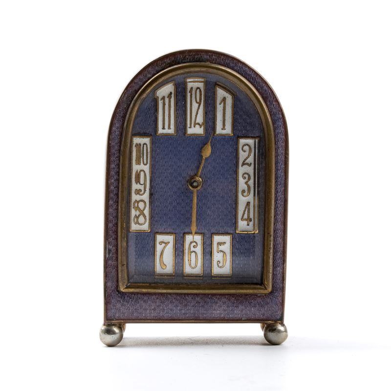 Orologio da Tavolo Art Déco con Smalti