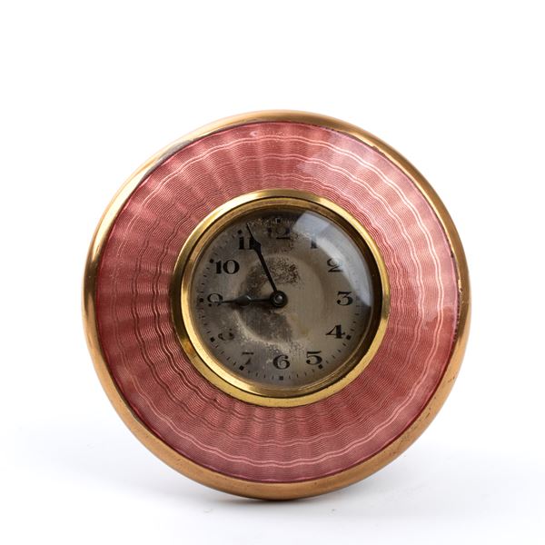 Art Déco table clock with enamels