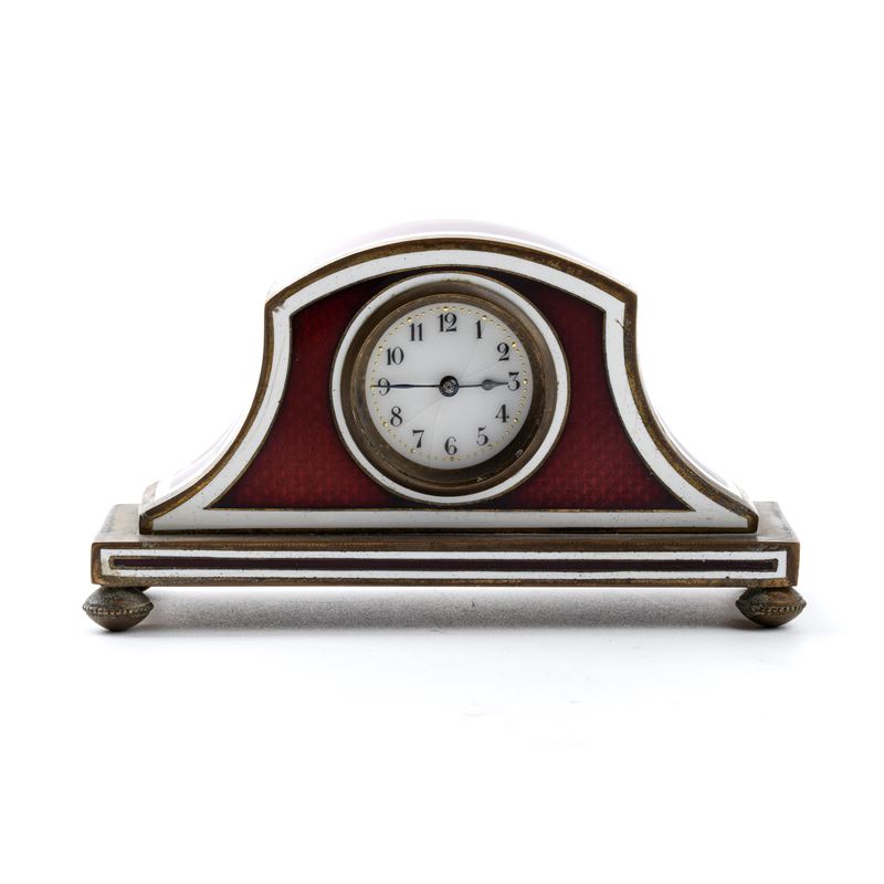 Orologio da Tavolo Art Déco con Smalti