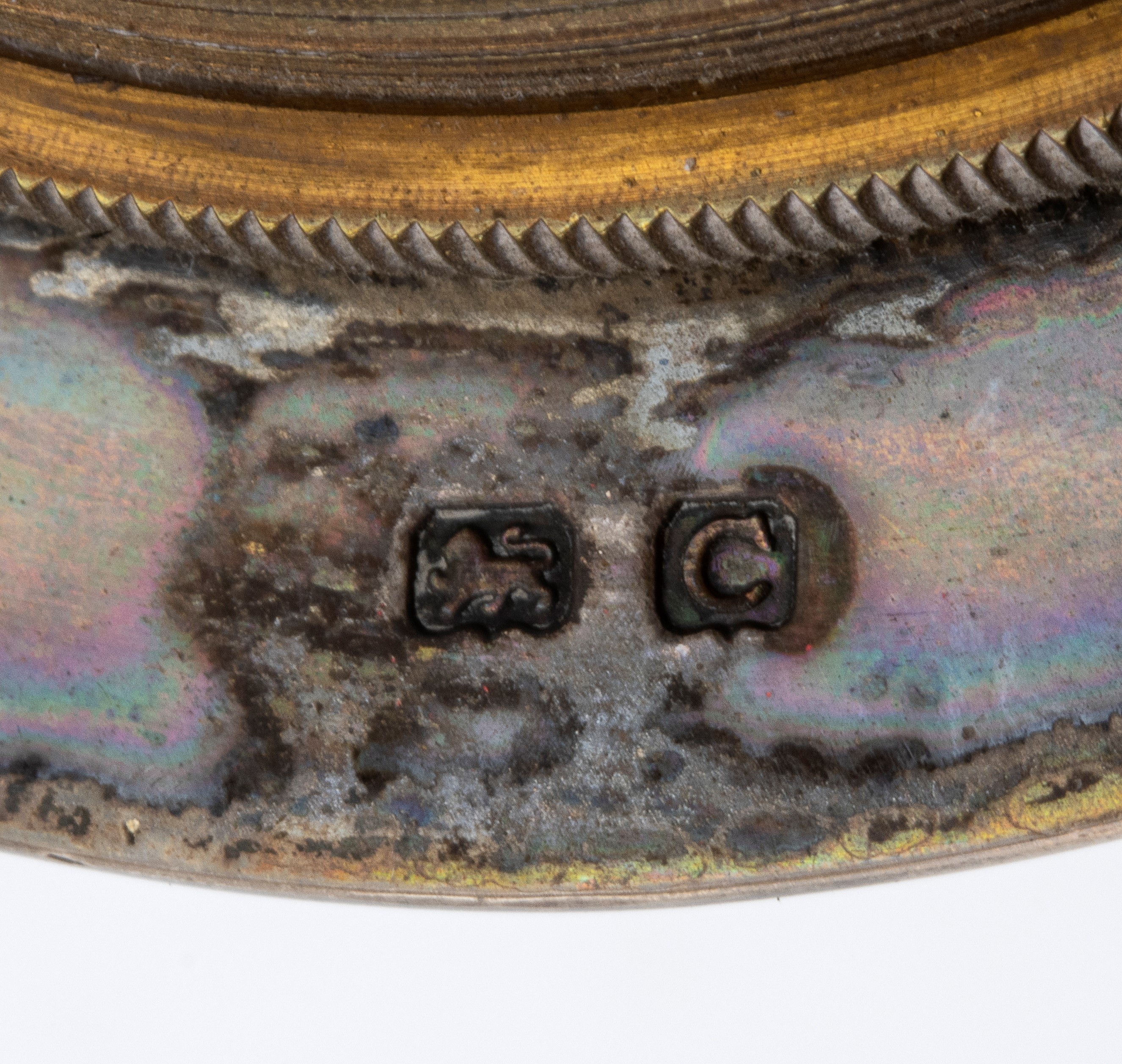 Orologio da Tavolo Art Déco in Argento e Smalti