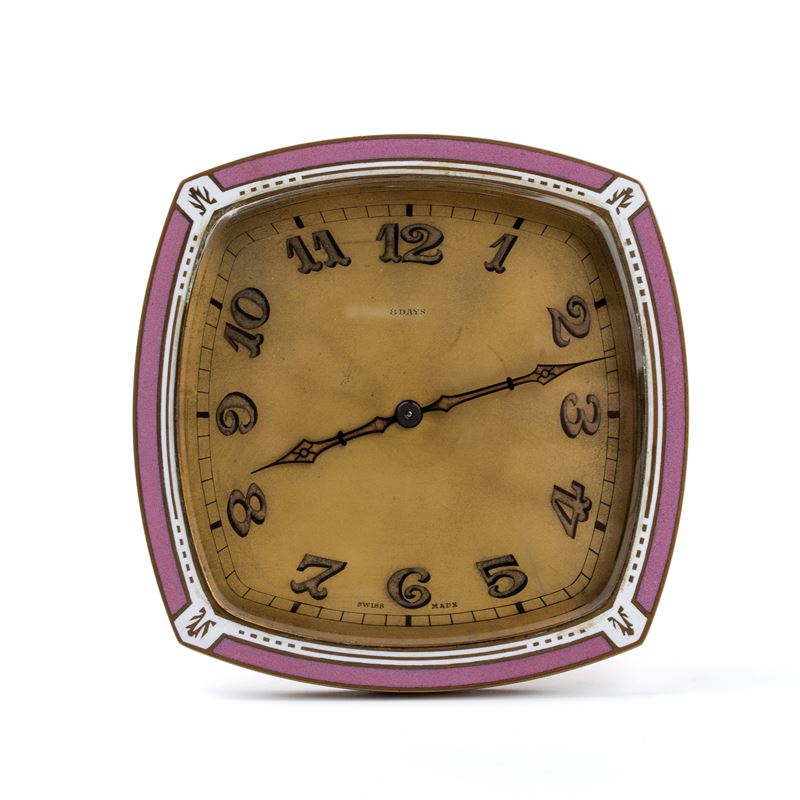 Orologio da Tavolo Art Déco con Smalti
