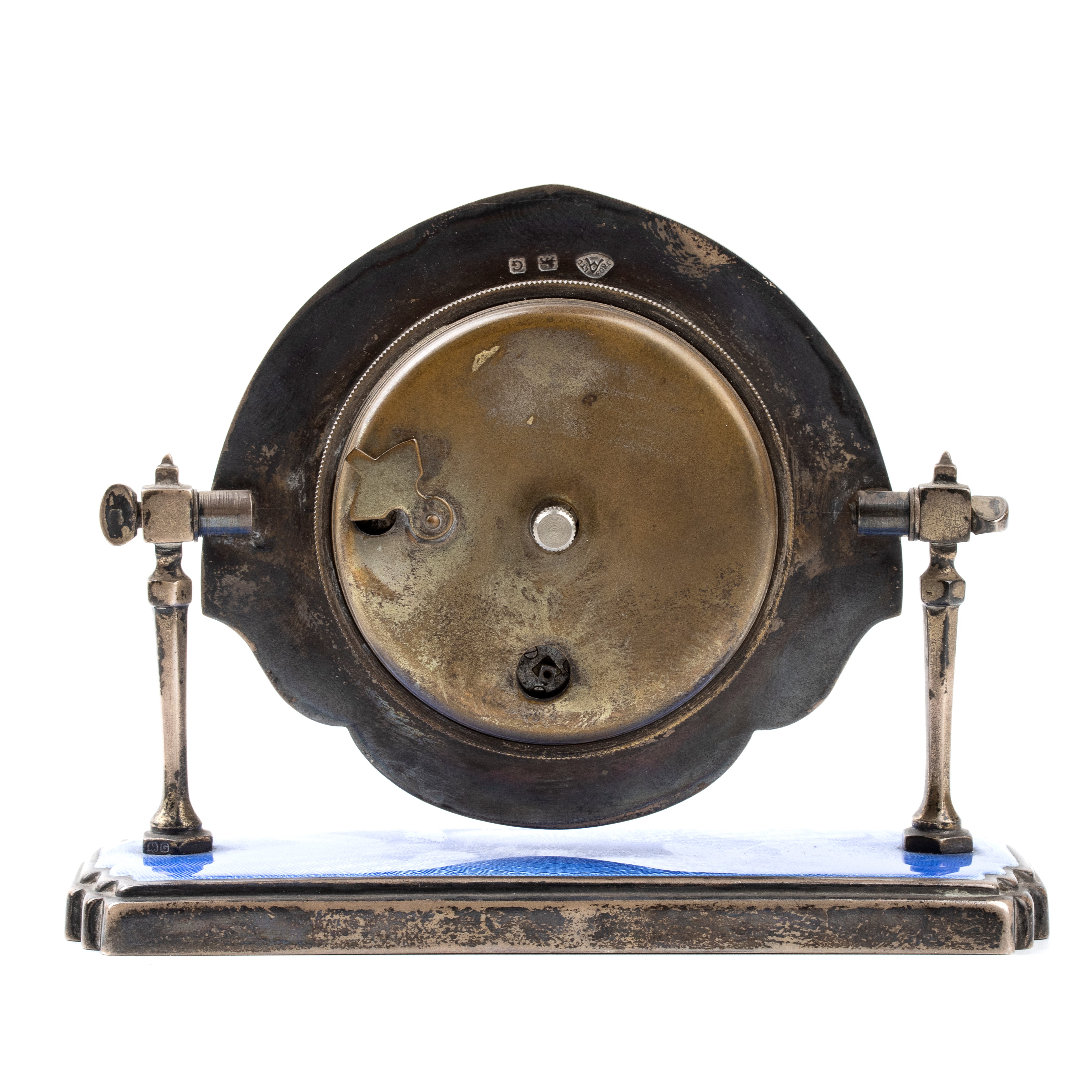 Orologio da tavolo Art Déco in argento e smalti