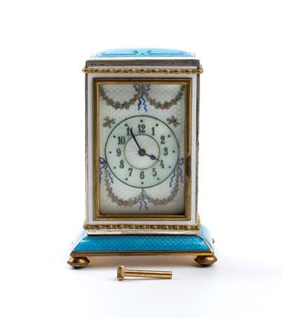 Orologio da Tavolo Art Déco con Smalti