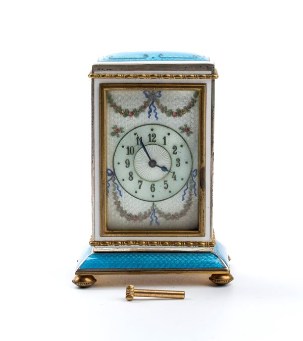 Franz Hiess &amp; S&#246;hne (Co.) - Art Déco table clock with enamels