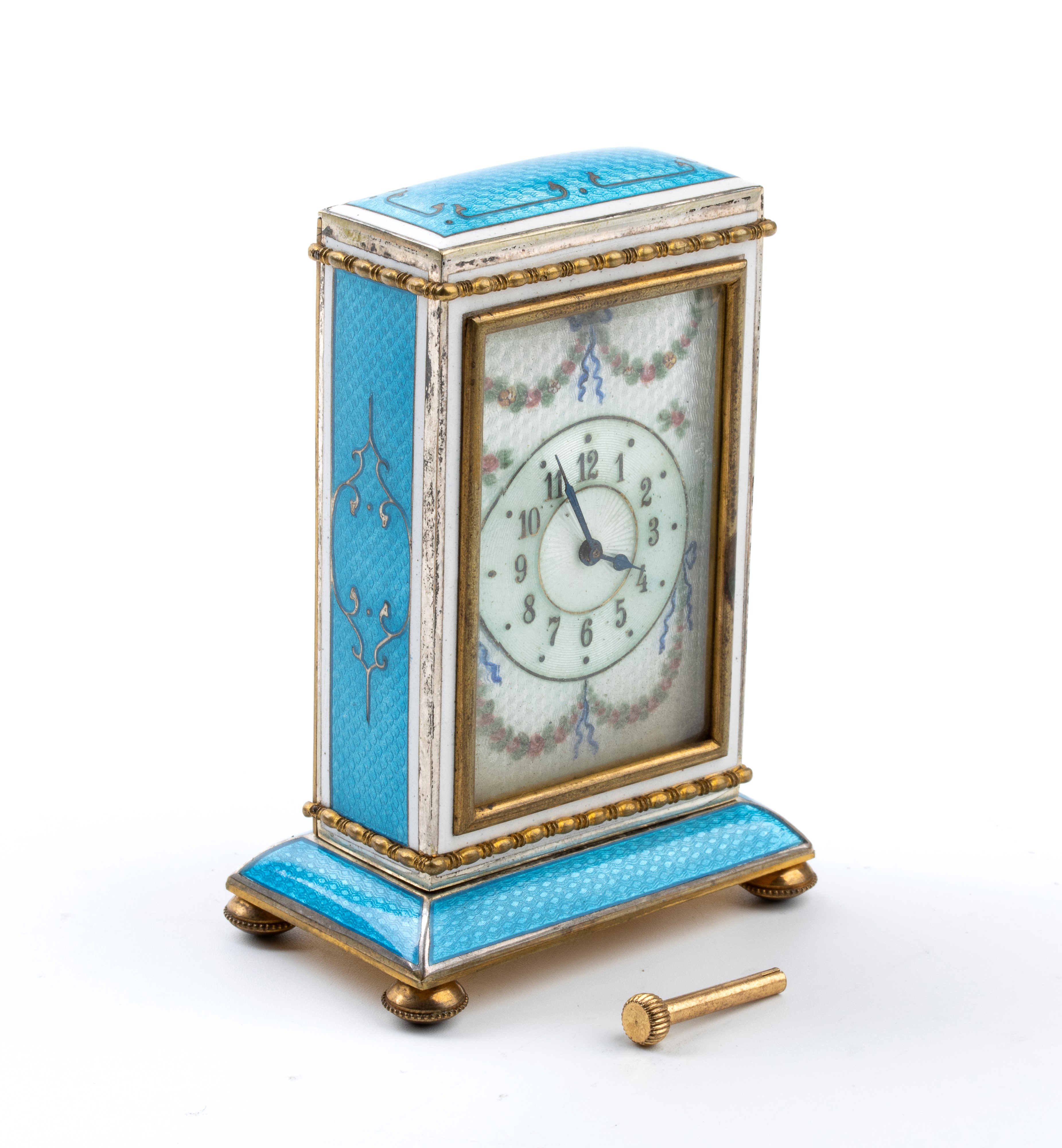 Franz Hiess & Söhne (co.) - Orologio da Tavolo Art Déco con Smalti