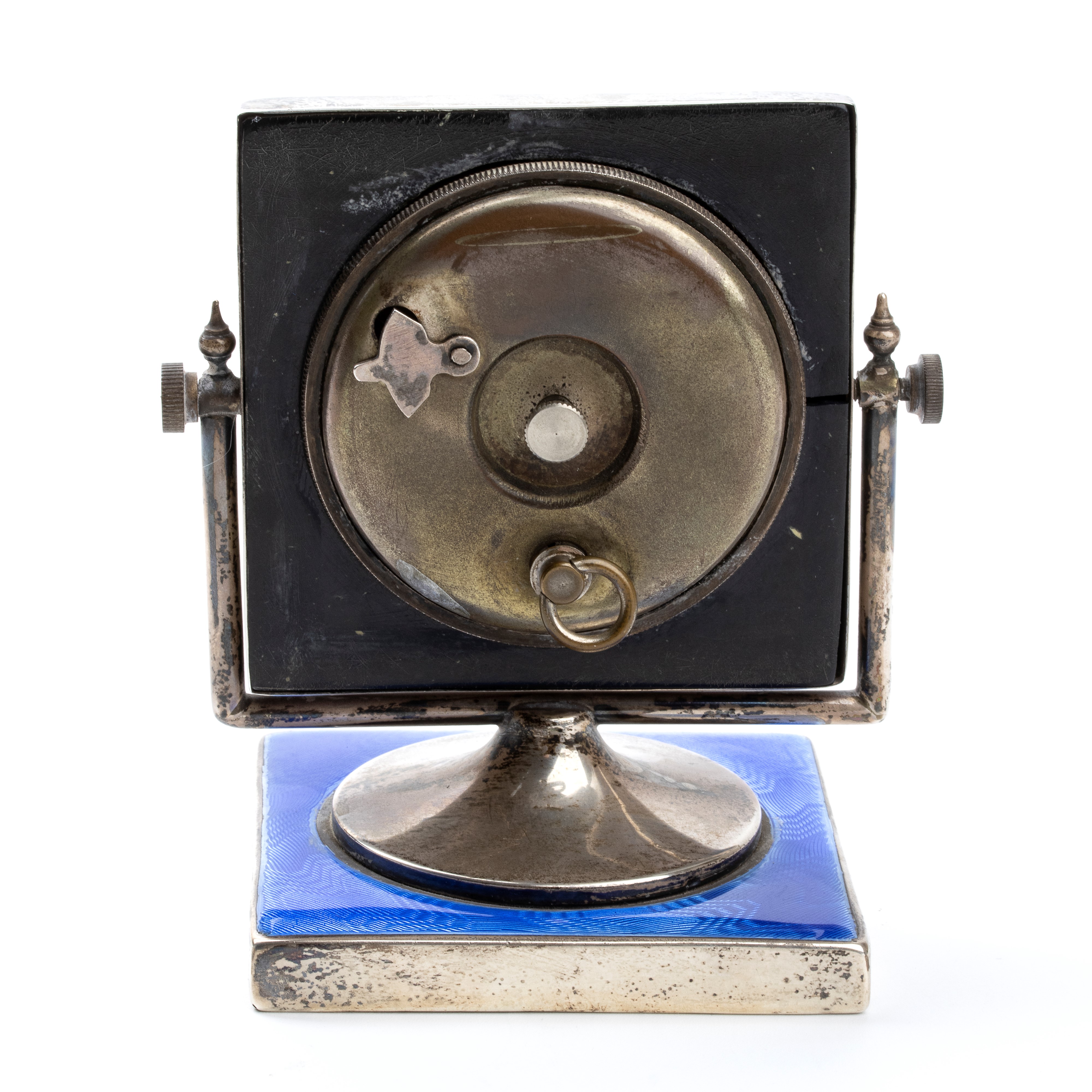 Orologio da tavolo Art Déco in argento e smalti