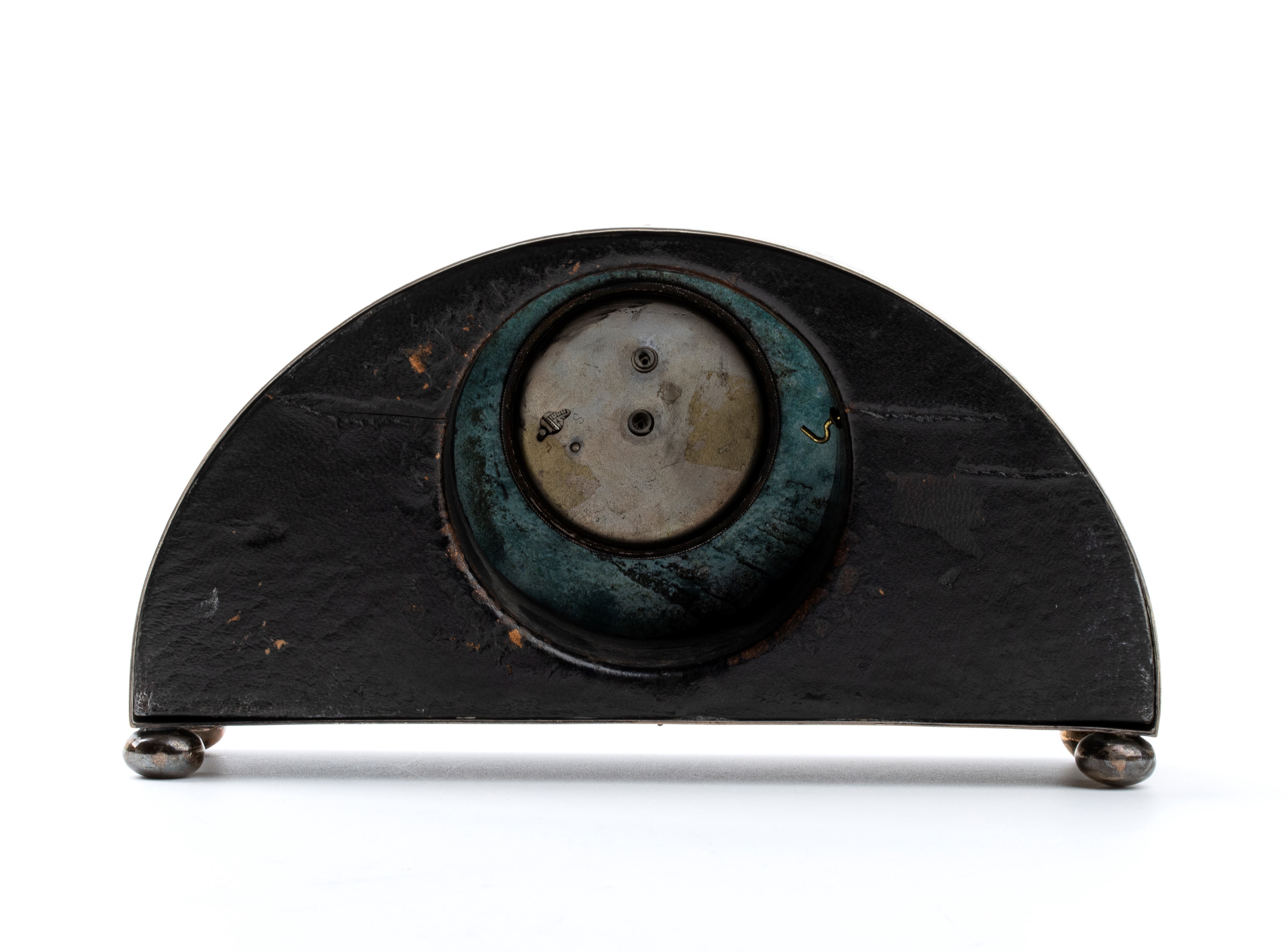 Orologio da tavolo Art Déco in argento e smalti